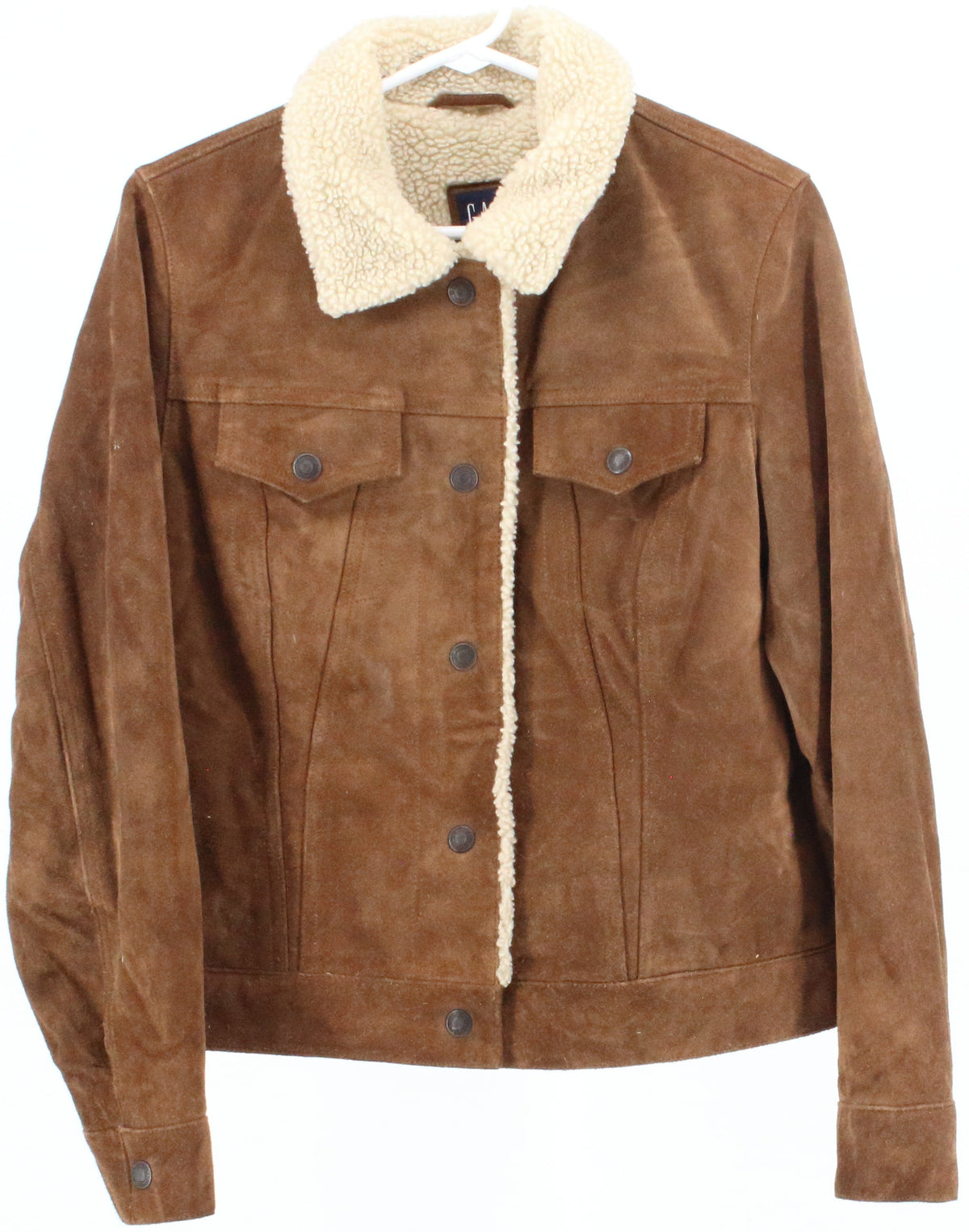 Gap Brown Leather Jacket With Sherpa Lining