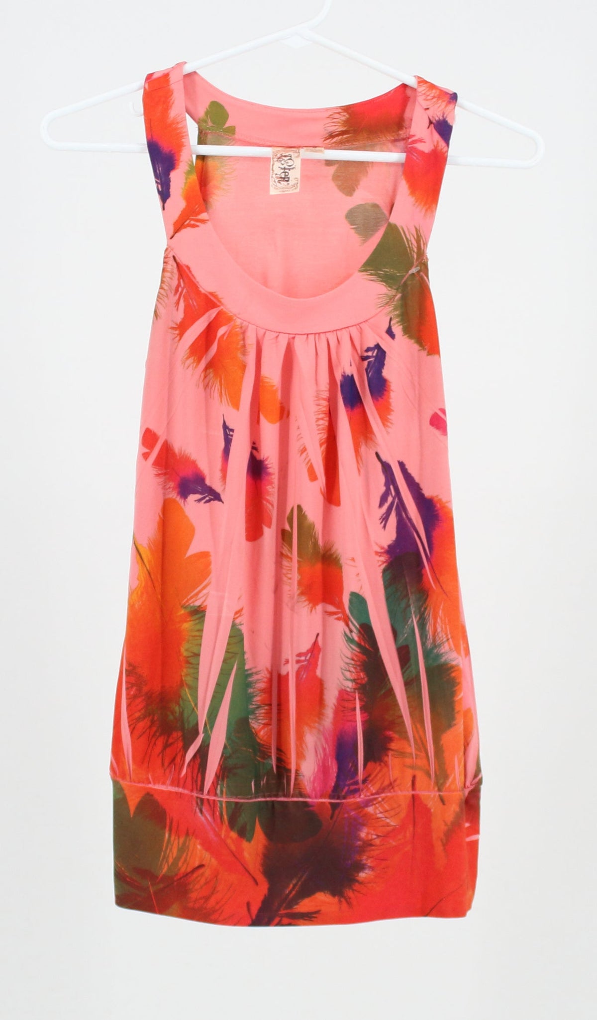 Leter multi colour floral print sleeveless shirt