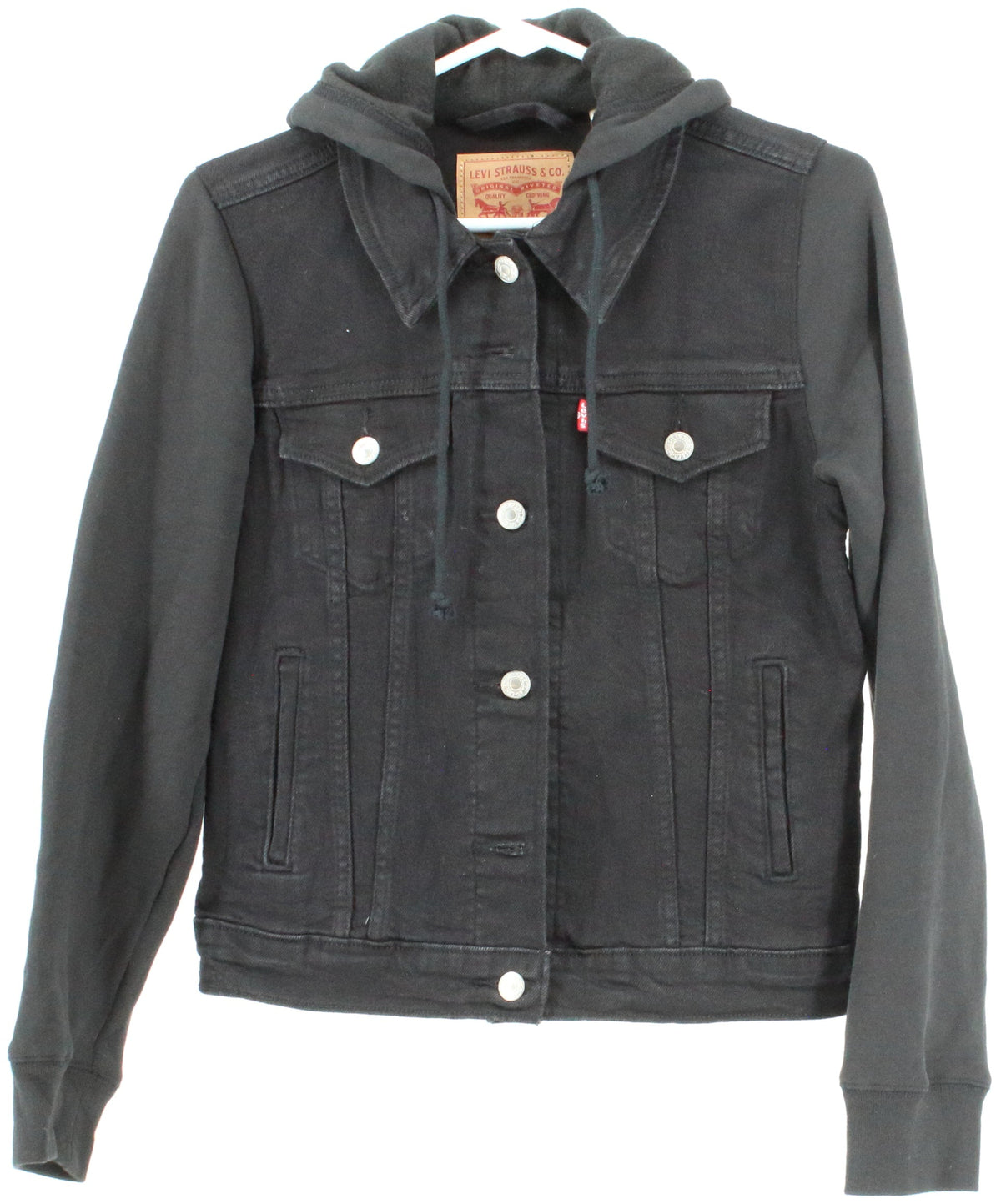 Levis Black Hooded Denim Jacket