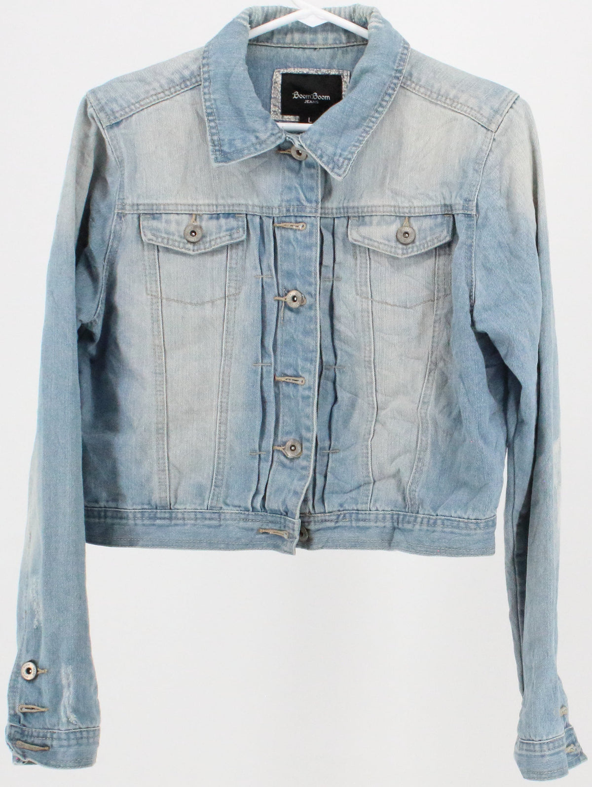 Boom Boom Jeans Light Blue Wash Cropped Denim Jacket