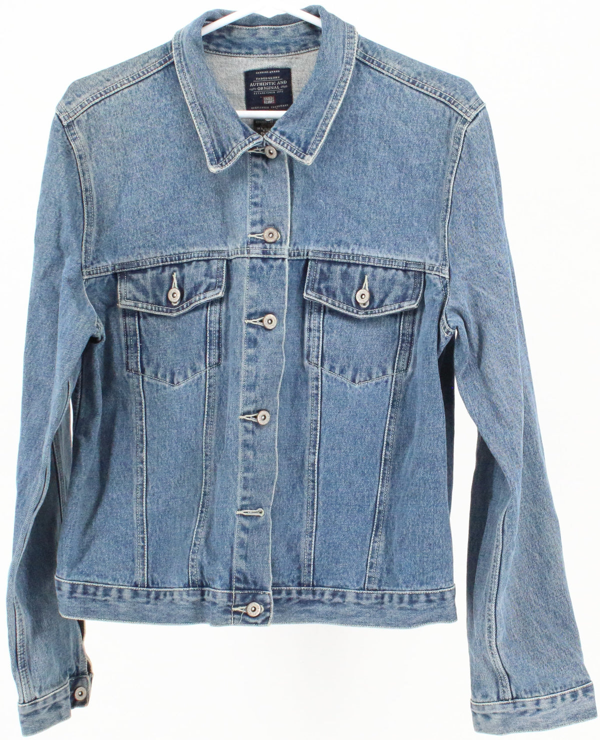 Faded Glory Ladies Mid Blue Wash Denim Jacket