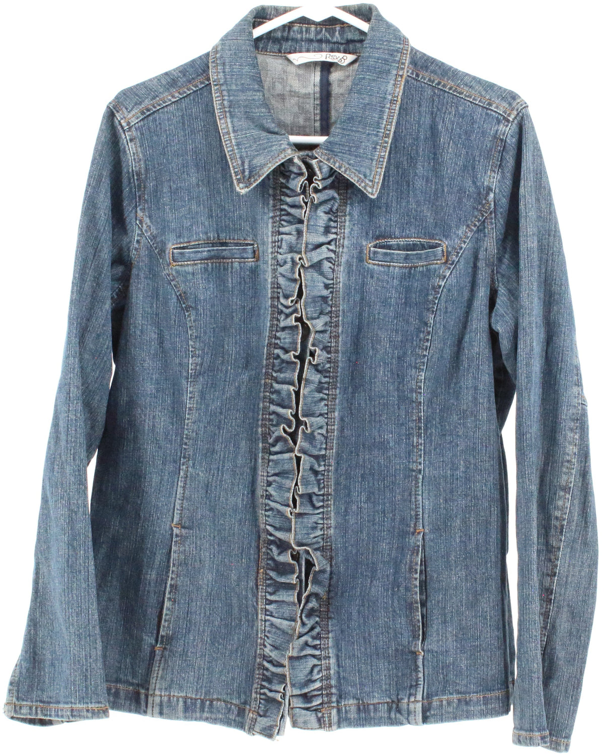 RXB Blue Ruffled Denim Shirt