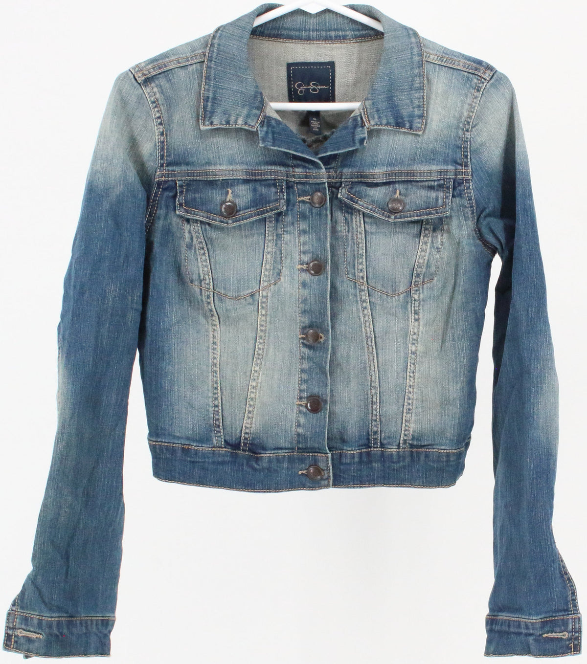 Jessica Simpson Blue Cropped Denim Jacket