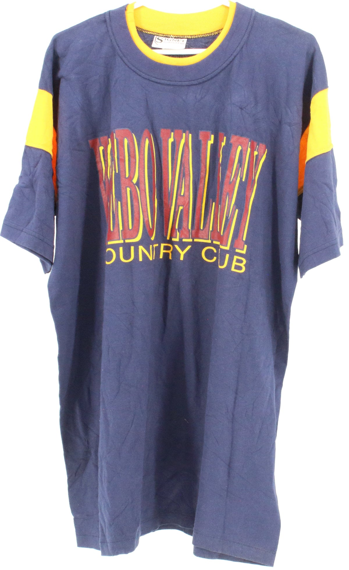 Signet Kebo Valley Country Club Navy Blue and Yellow T-Shirt