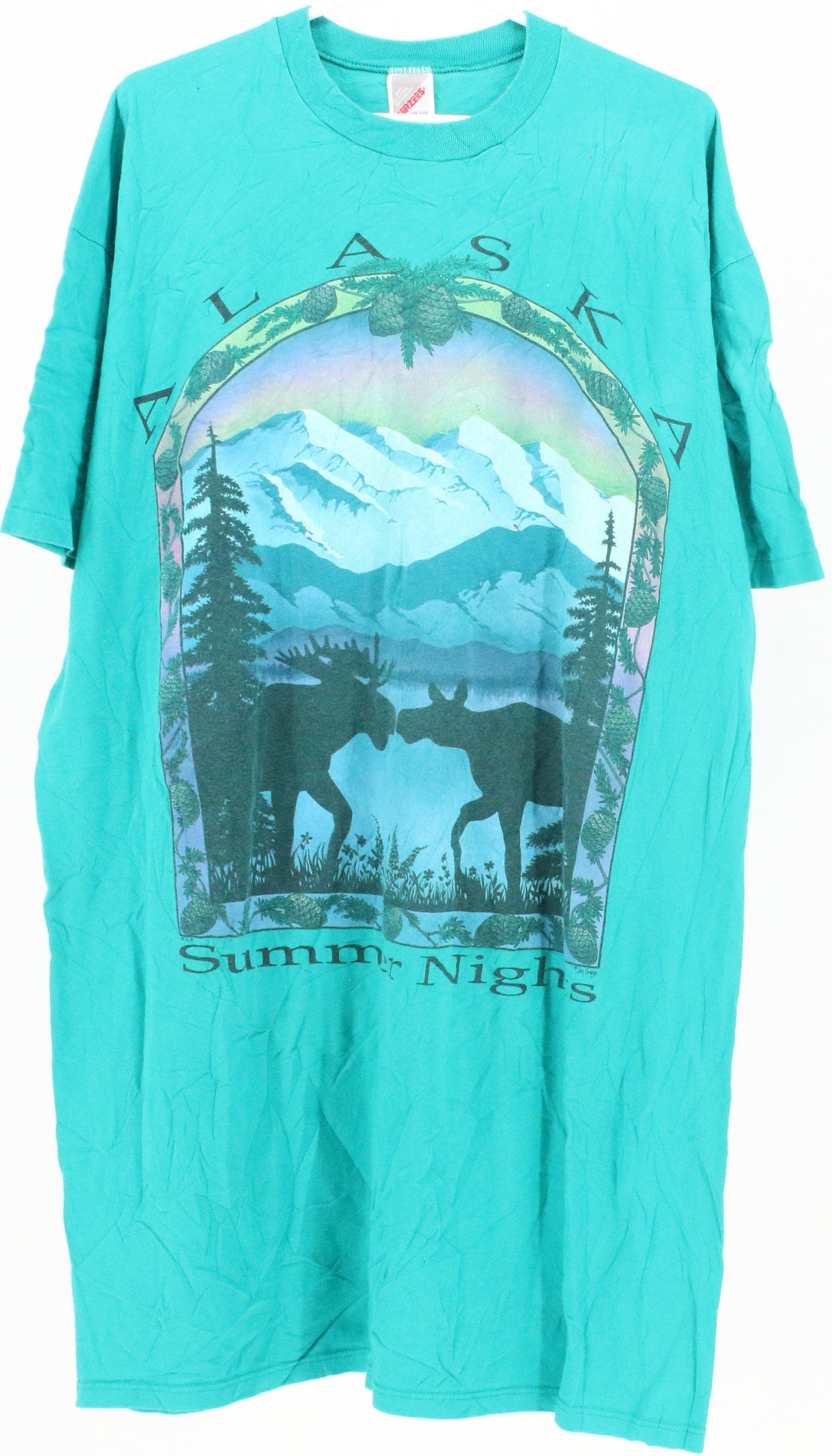 Jerzees Alaska Summer Nights Green Long T-Shirt