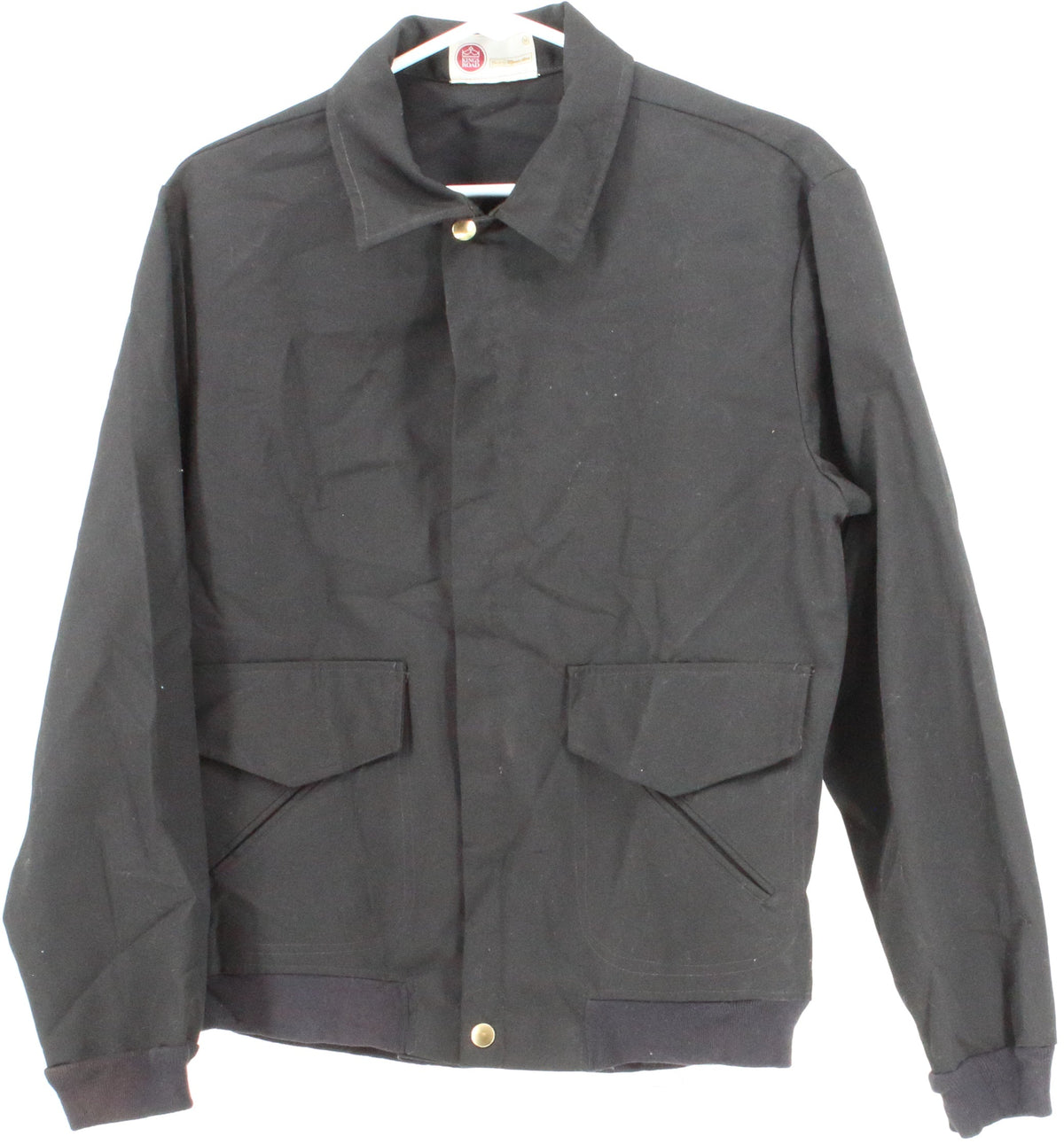 King's Road Black Full Zip Men's Jacket With Front Pockets