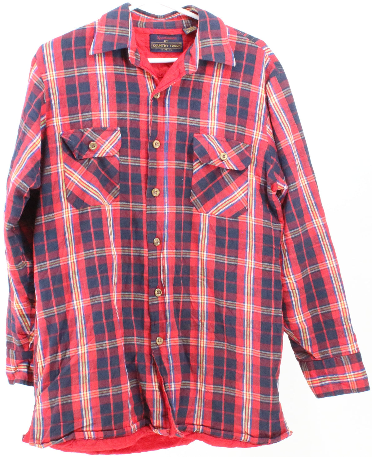 Sportswear by Country Touch Red and Blue Plaid Quilt Lined Shirt