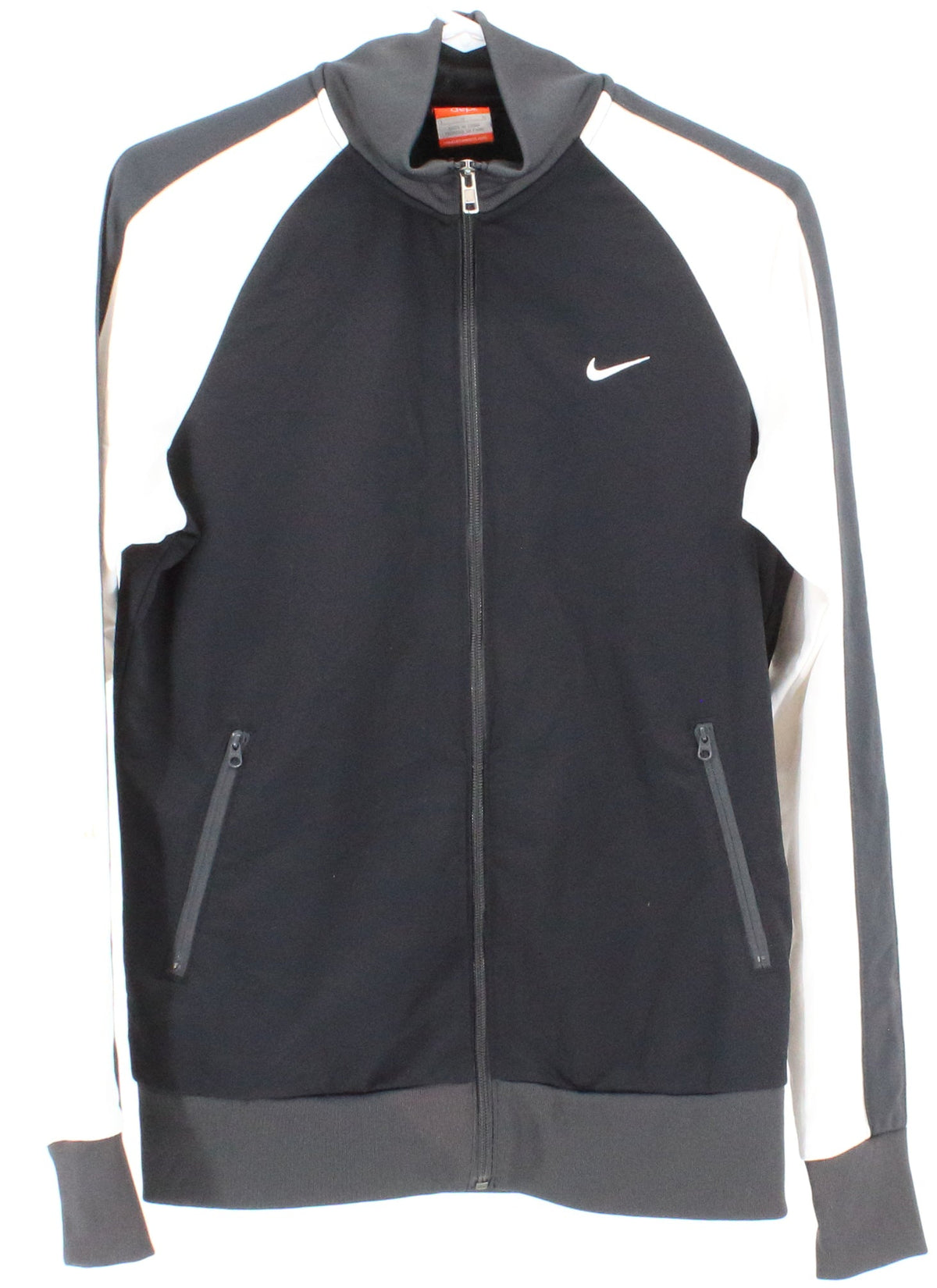 Nike Black Dark Grey and White Dri Fit Full Zip Sweatshirt