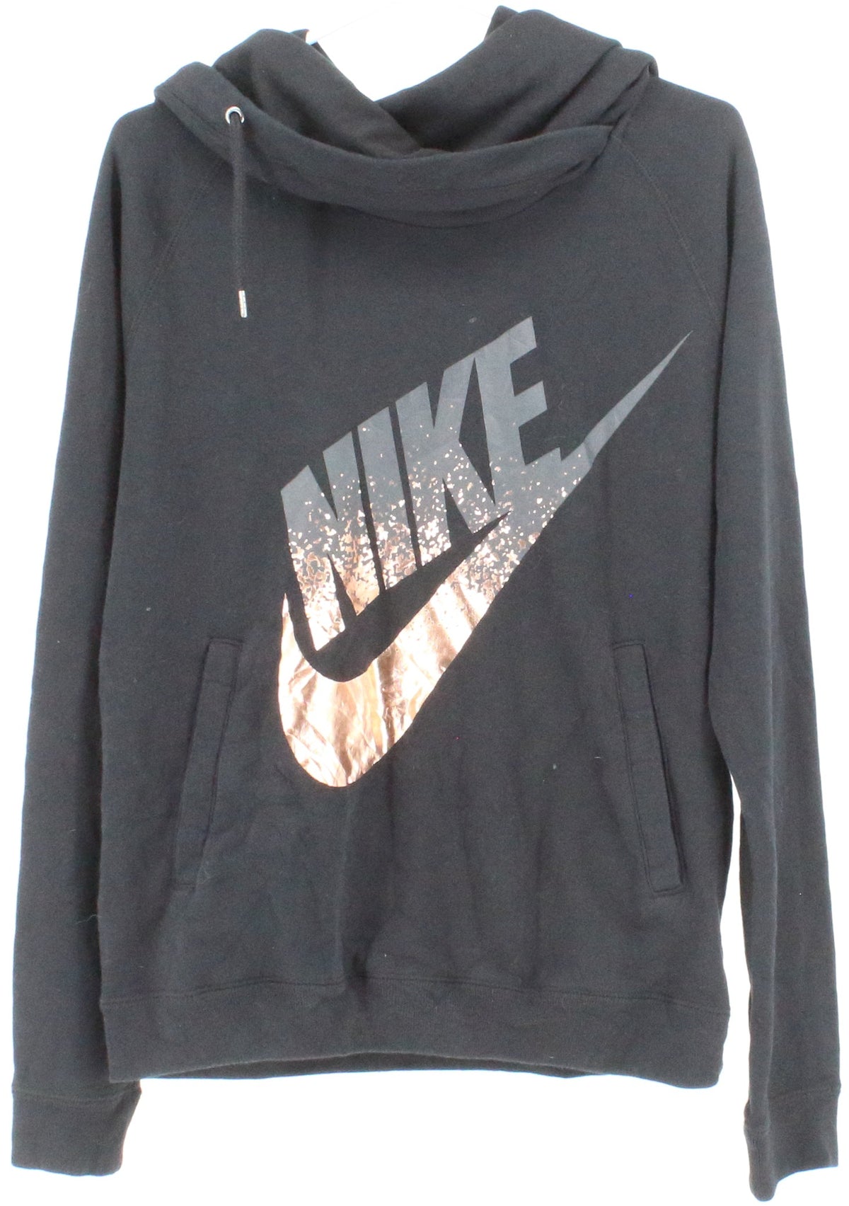 Nike Front Silk Logo Hoodie Black Sweatshirt