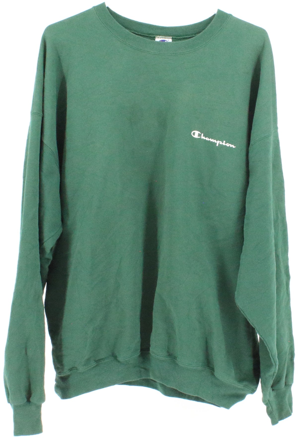 Champion Dark Green Sweatshirt With Small White Front Logo