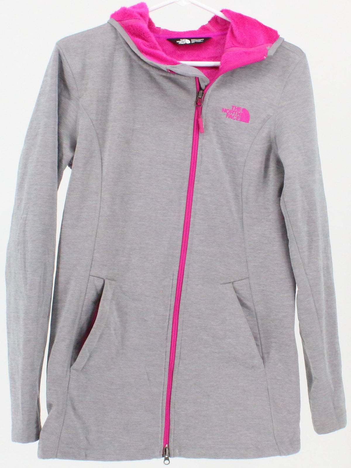 The North Face Grey and Pink Full Zip Hooded Sweatshirt