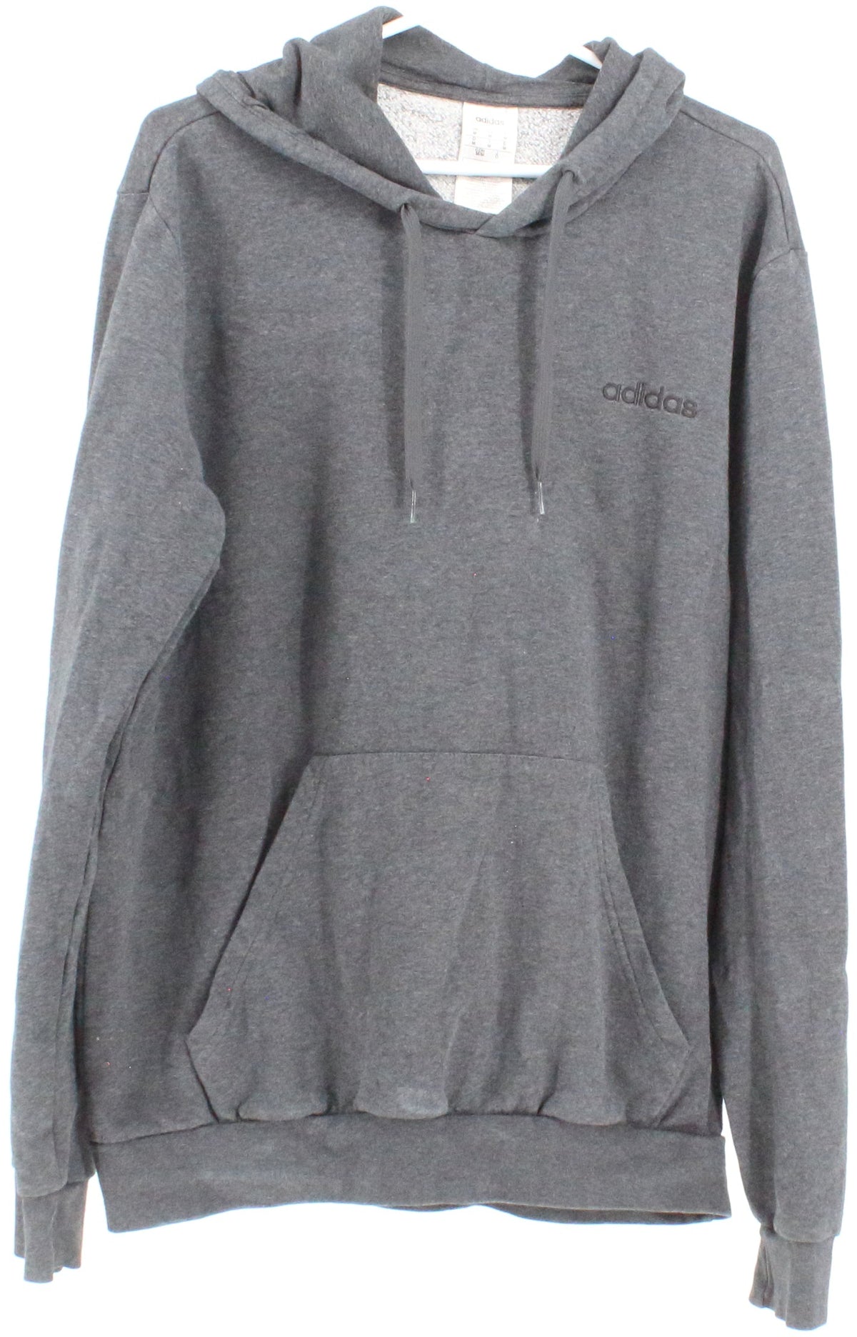 Adidas Dark Grey Hooded Sweatshirt With Front Pockets