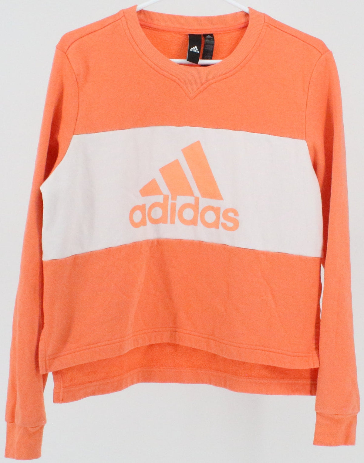 Adidas Orange and White Sweatshirt