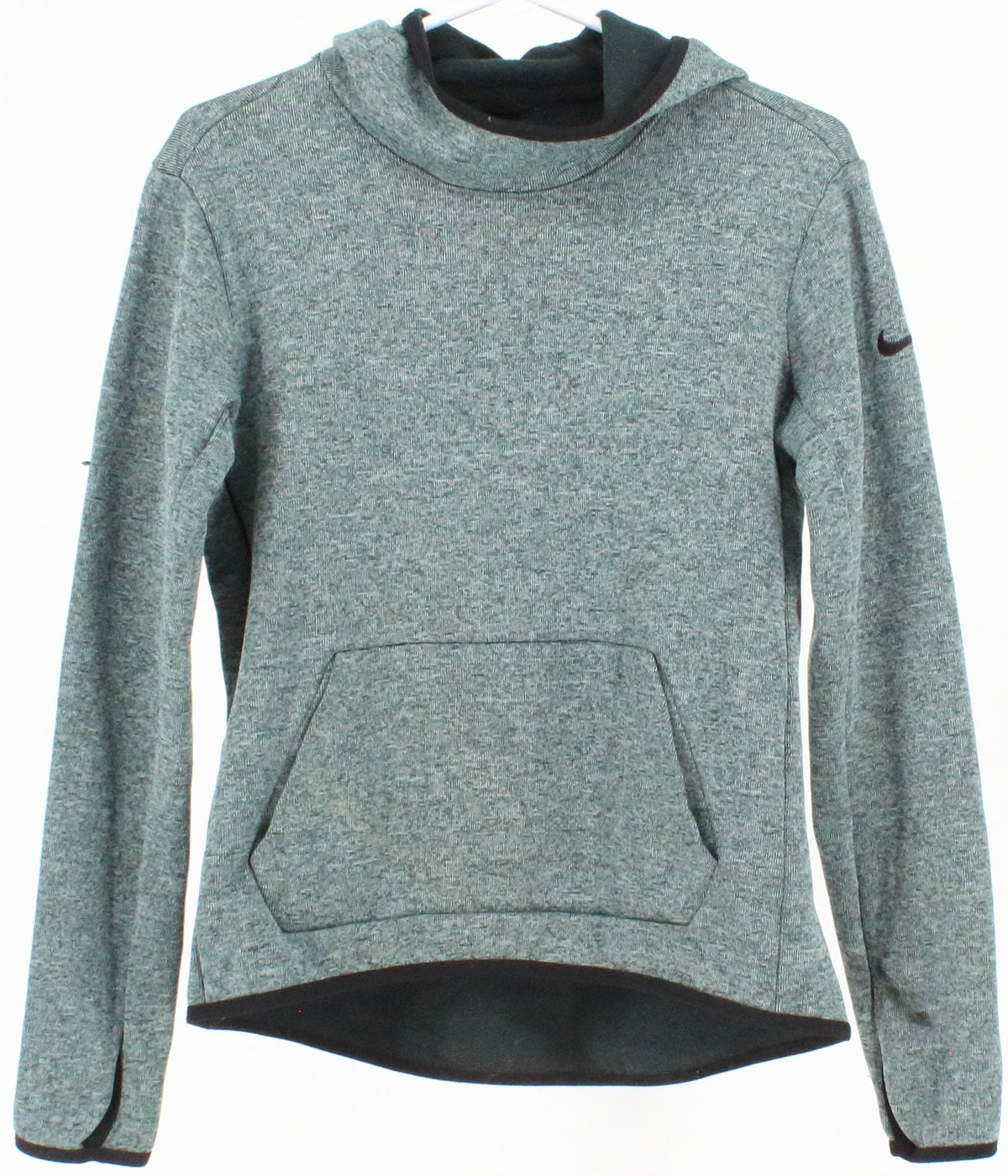 Nike Dri Fit Green Melange Hooded Sweatshirt