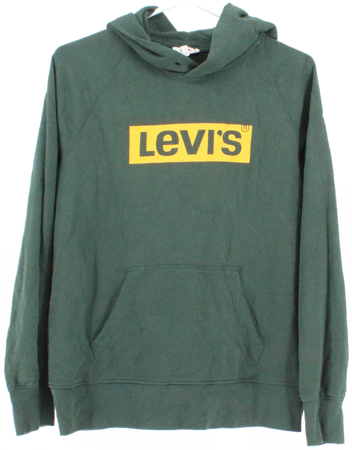 Levis Dark Green and Yellow Hooded Sweatshirt