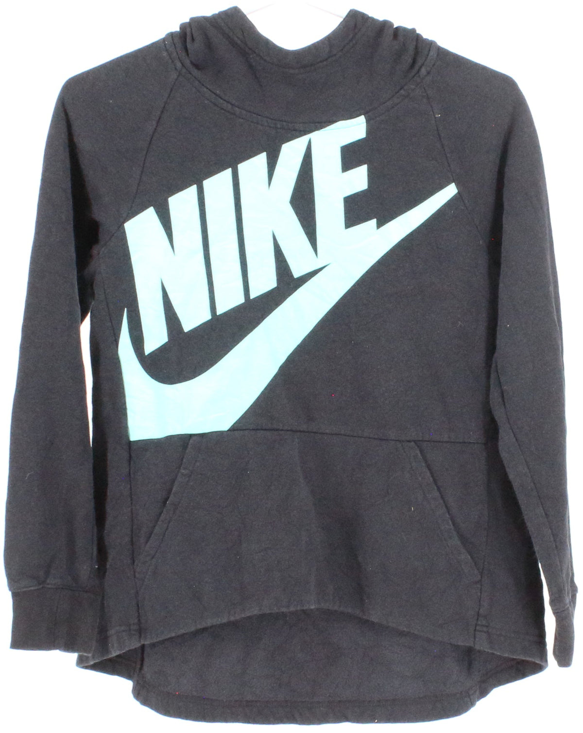 Nike Black and Turquoise Hooded Sweatshirt