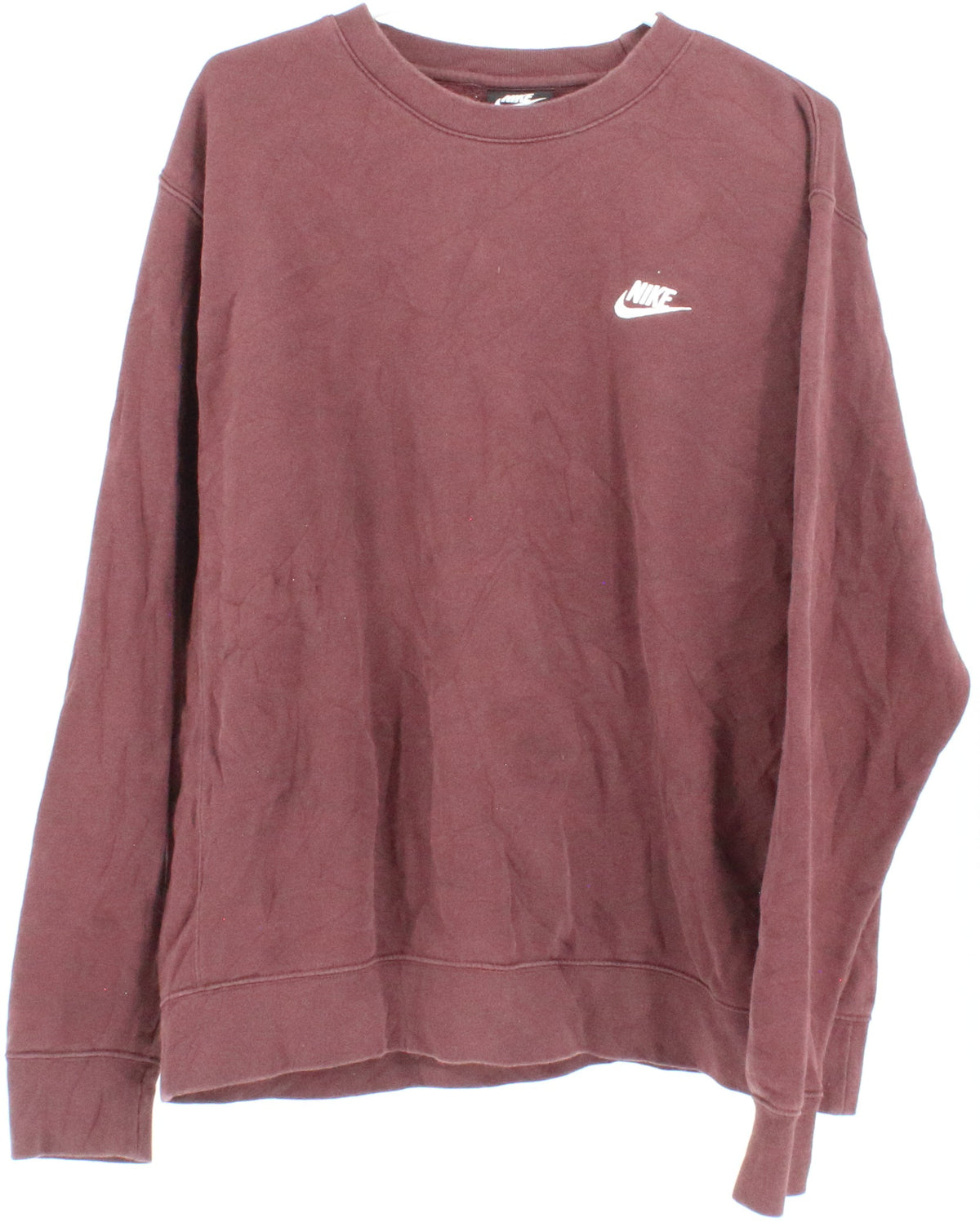Nike Brown Sweatshirt With Small Front Embroidered Logo