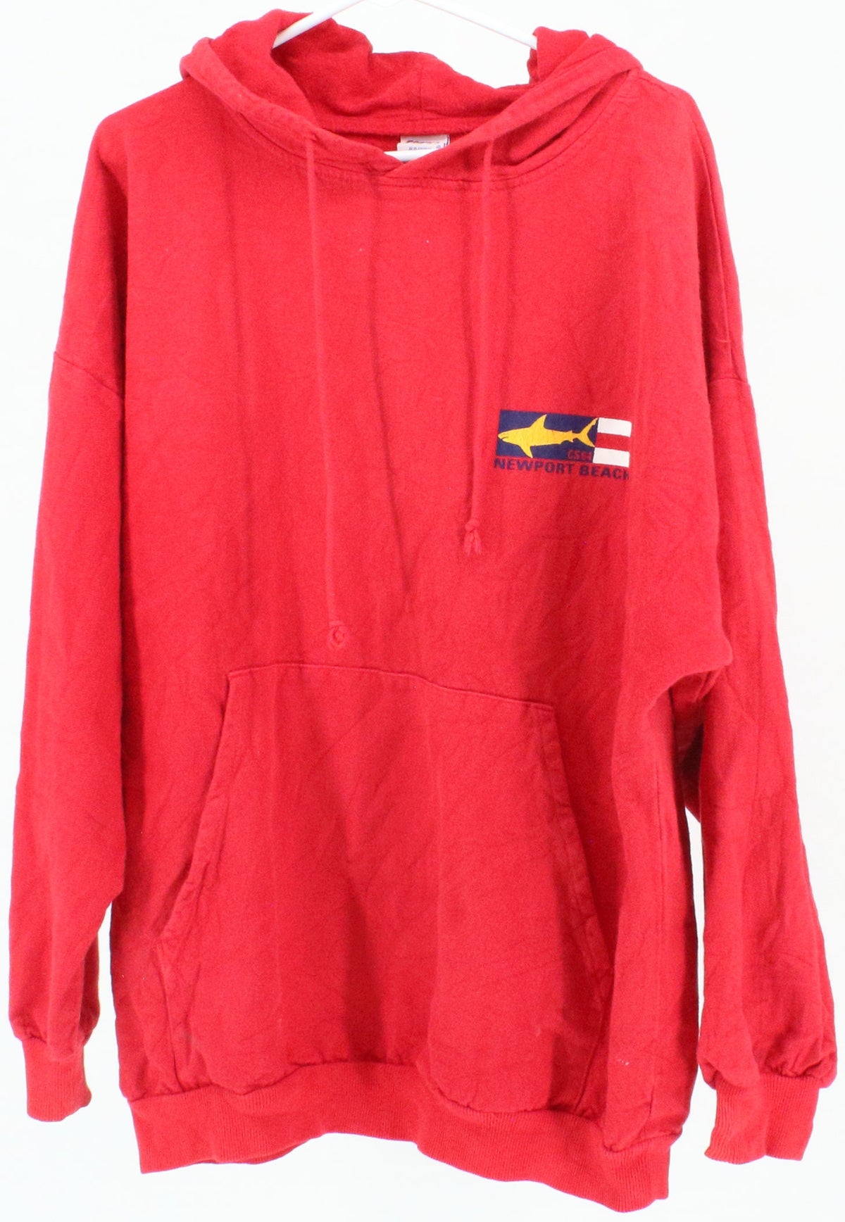 Crazy Shirt New Port Beach Red Hooded Sweatshirt