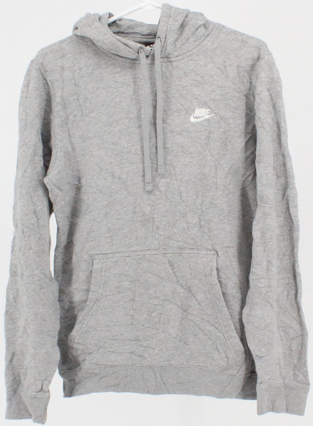 Nike Grey Hooded Sweatshirt With Embroidered White Logo