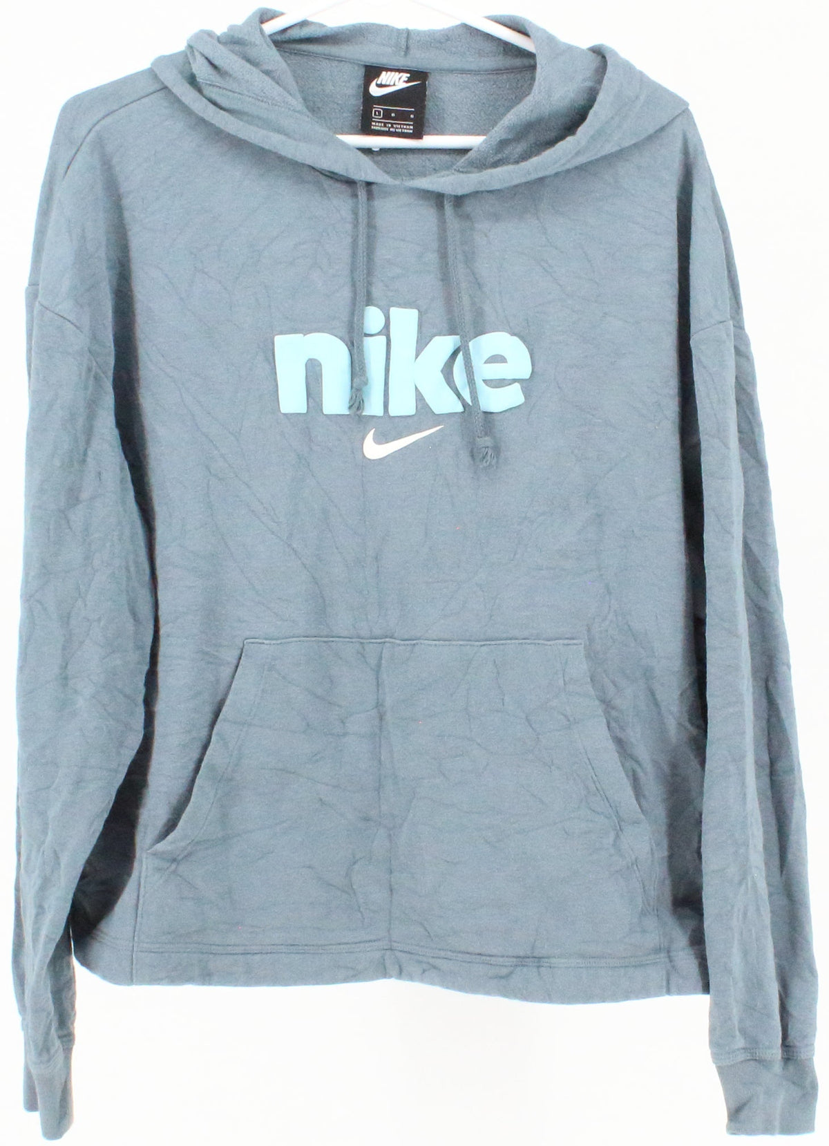 Nike Cyan Blue Hooded Sweatshirt