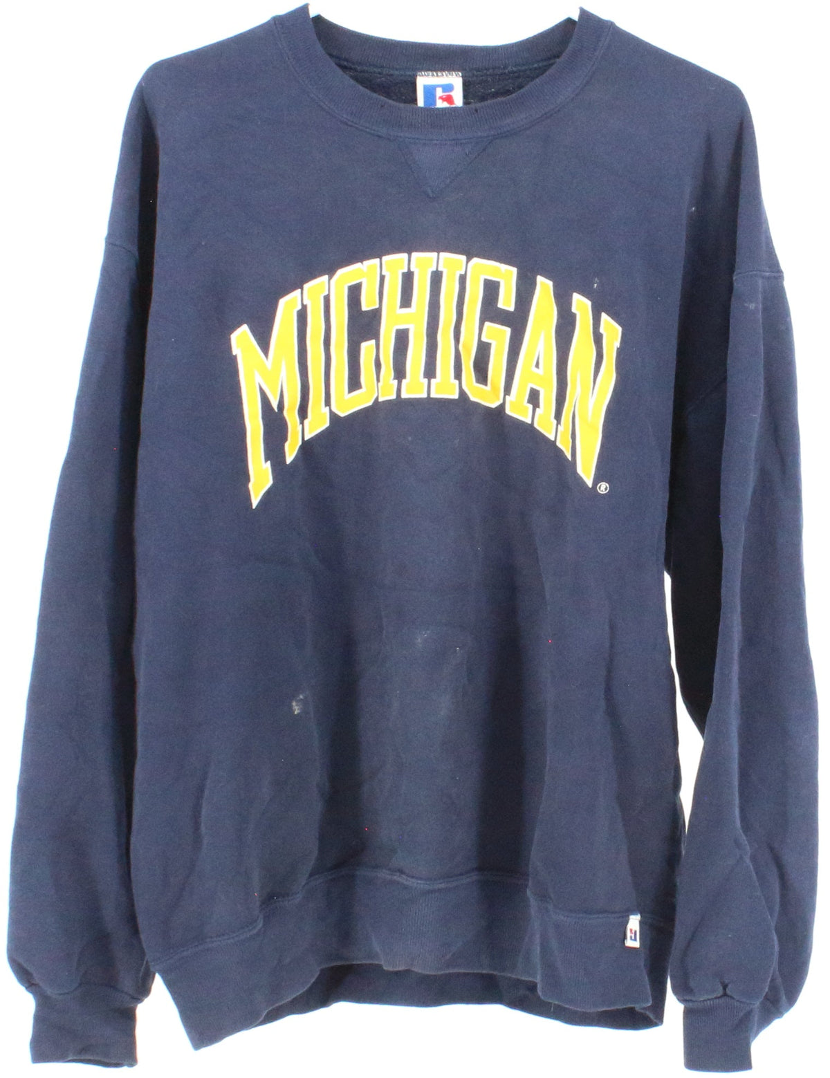Russell Athletic Michigan Navy Blue and Yellow Sweatshirt