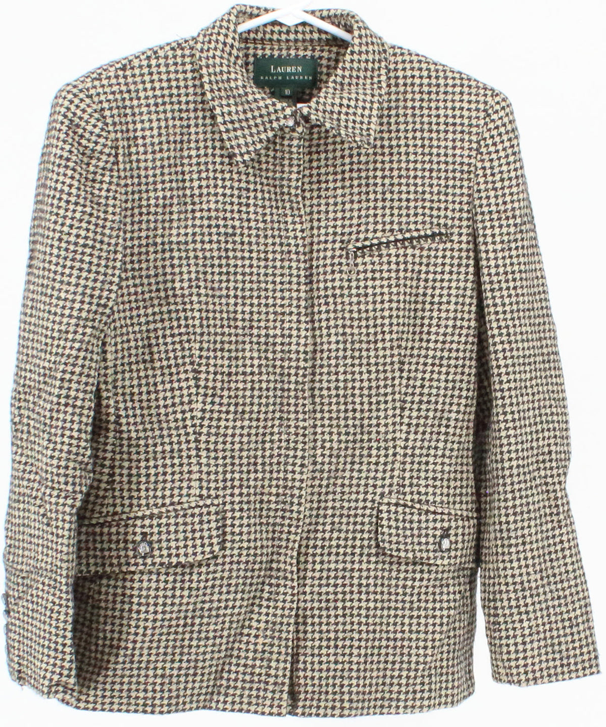 Ralph Lauren Beige and Black Pied de Poule Women's Jacket