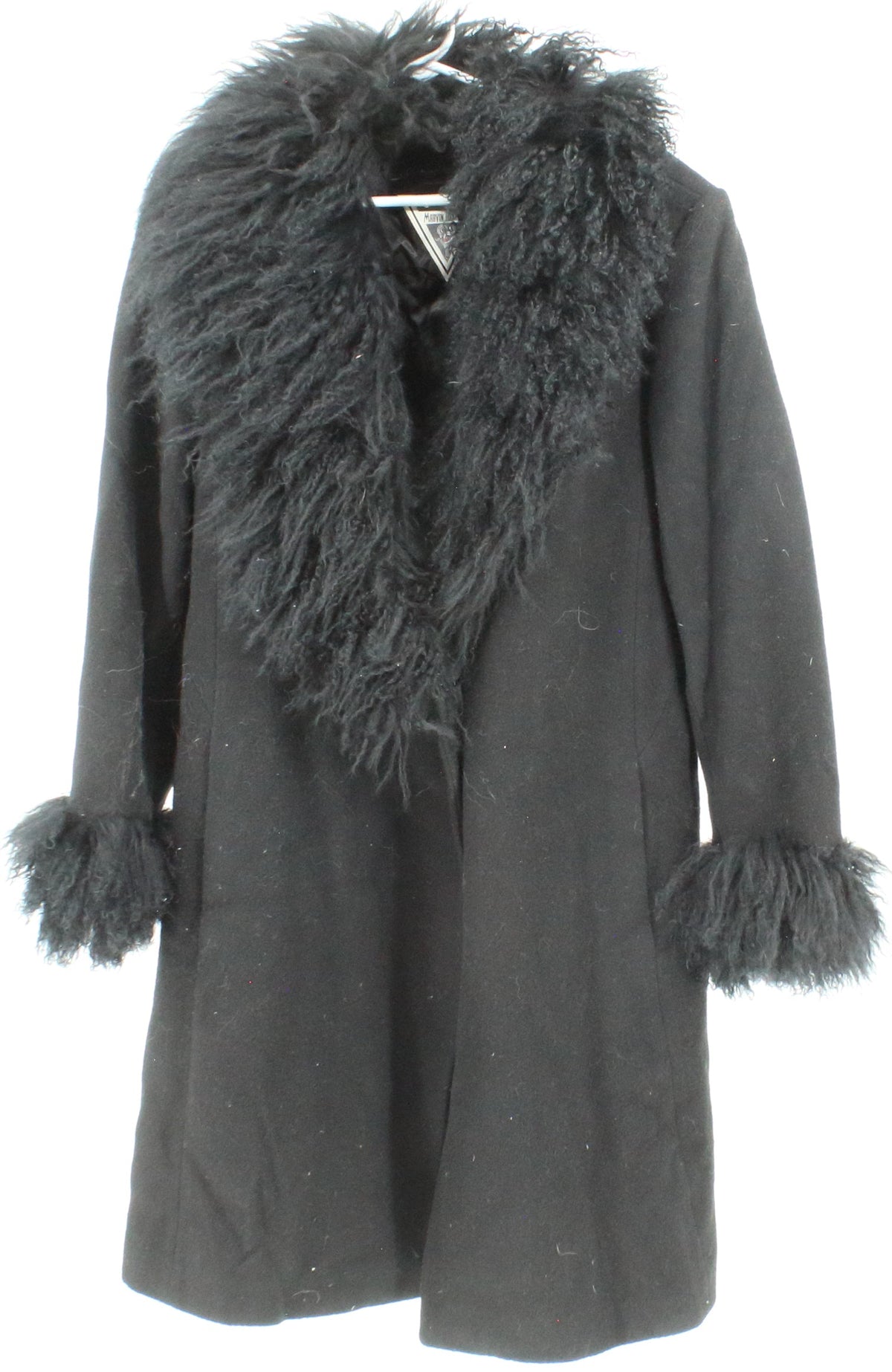 Marvin Richards Black Long Women's Wool Coat