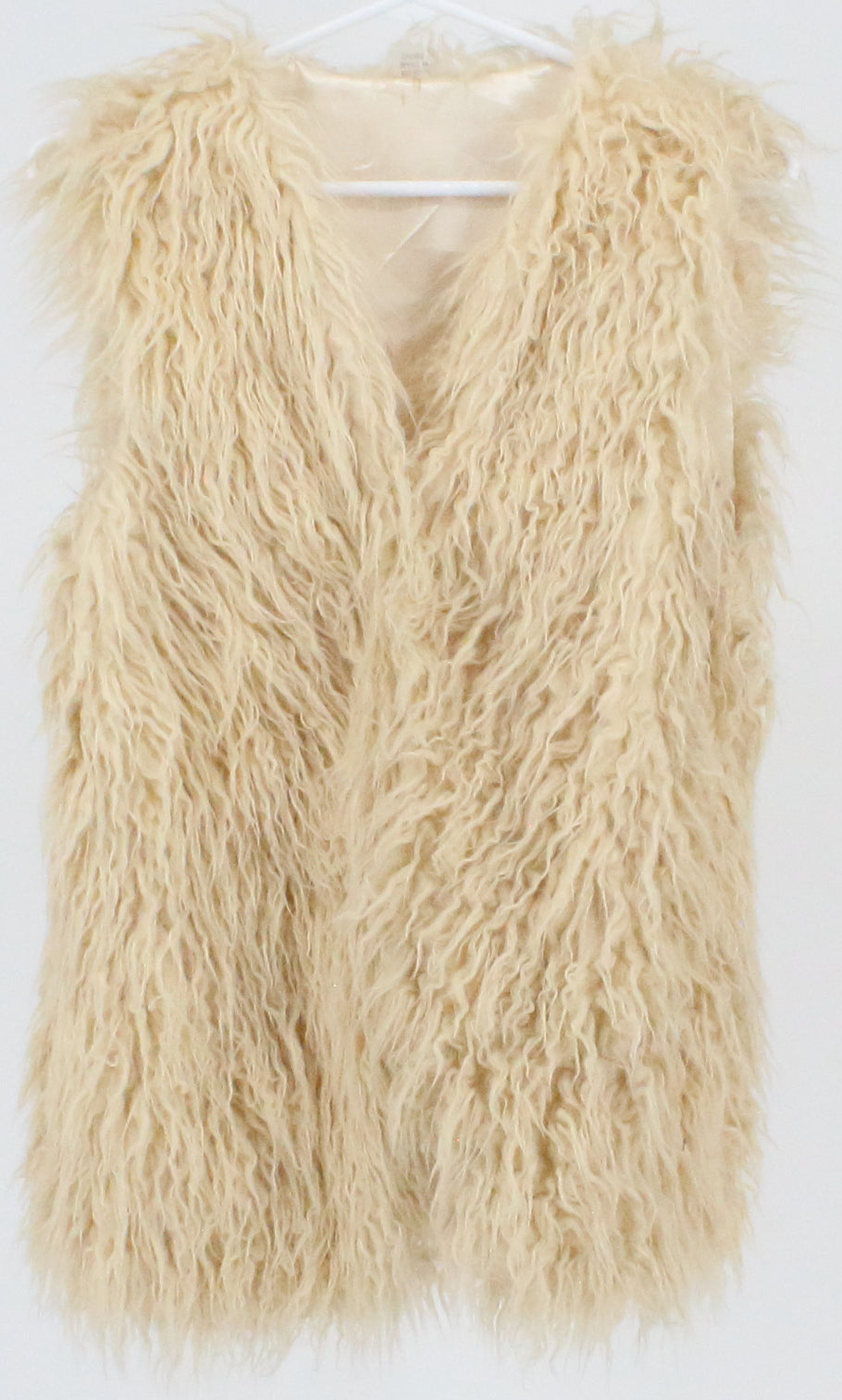 Beige Faux Fur Women's Vest