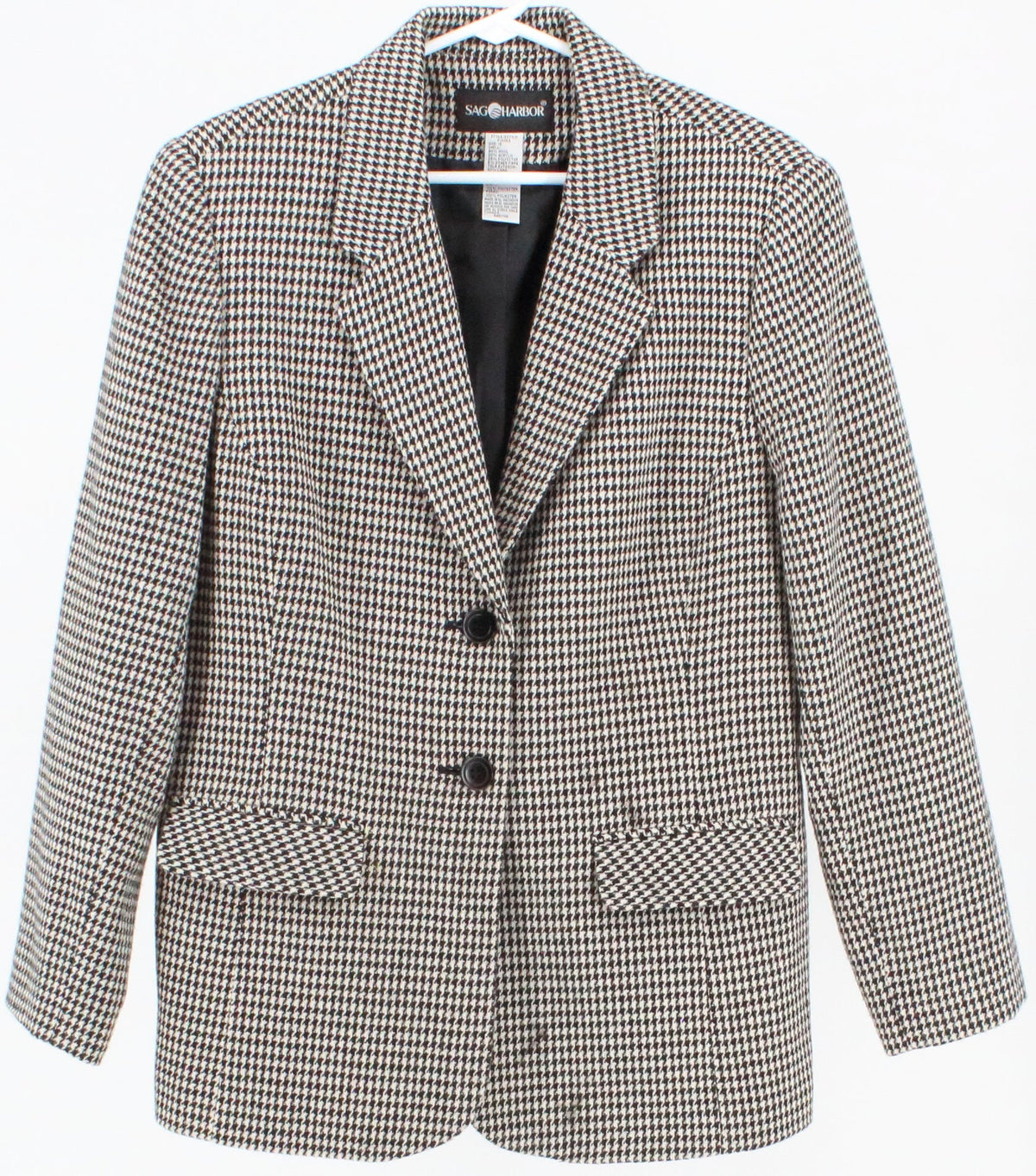 Sag Harbor Black and Off White Pied de Poule Blazer