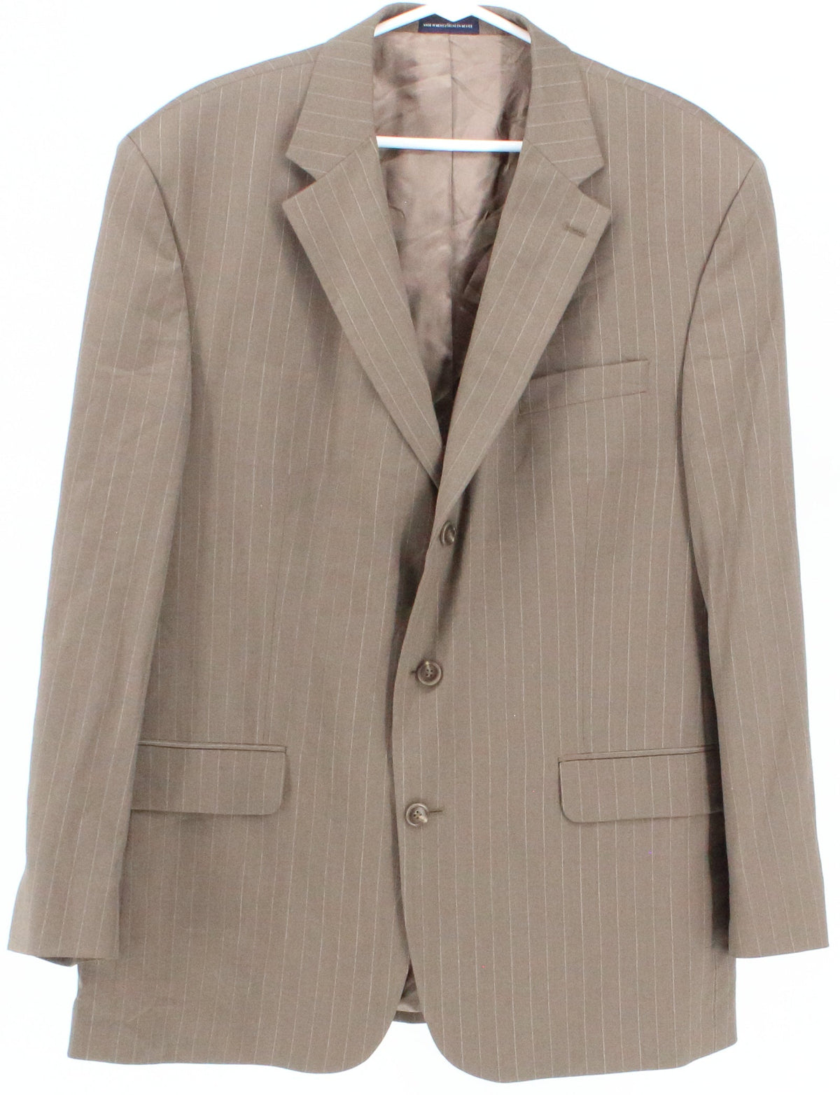 Stafford Light Brown Pinstripe Wool Blazer