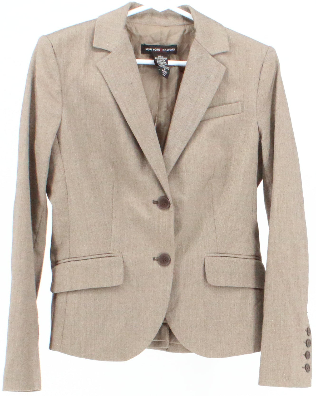 New York & Company Light Brown and Gold Women's Blazer