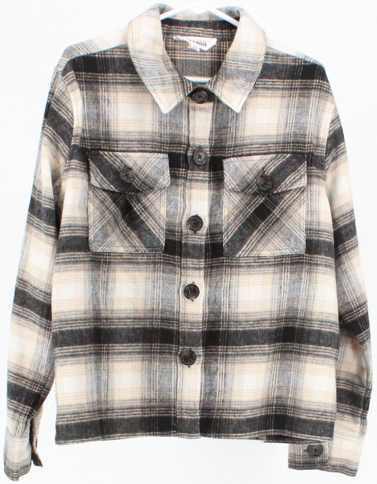 Plaid Blazer Bb Dakota Flannel Jacket BB Dakota Steve Madden Beige