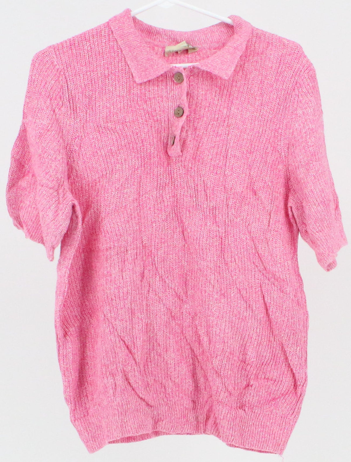 Appleseed's Pink Short Sleeve Polo Sweater