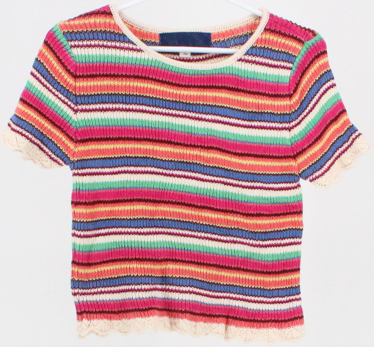 Blue Rair Multicolor Short Sleeve Sweater