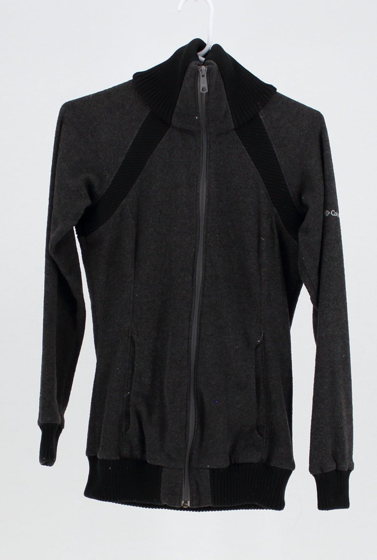 Columbia Grey and Black Turtle-Neck Zip-Up Sweater