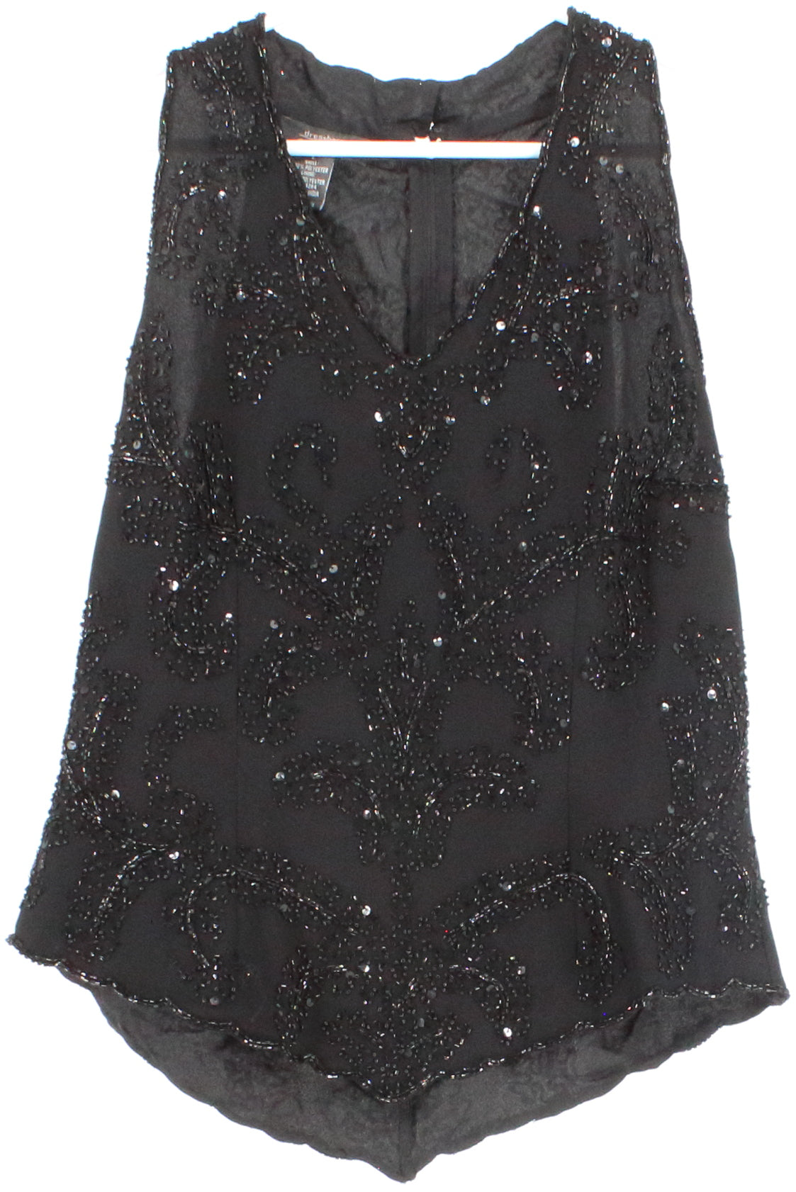 Dressbarn Collection Black Sleeveless Embroidered Top