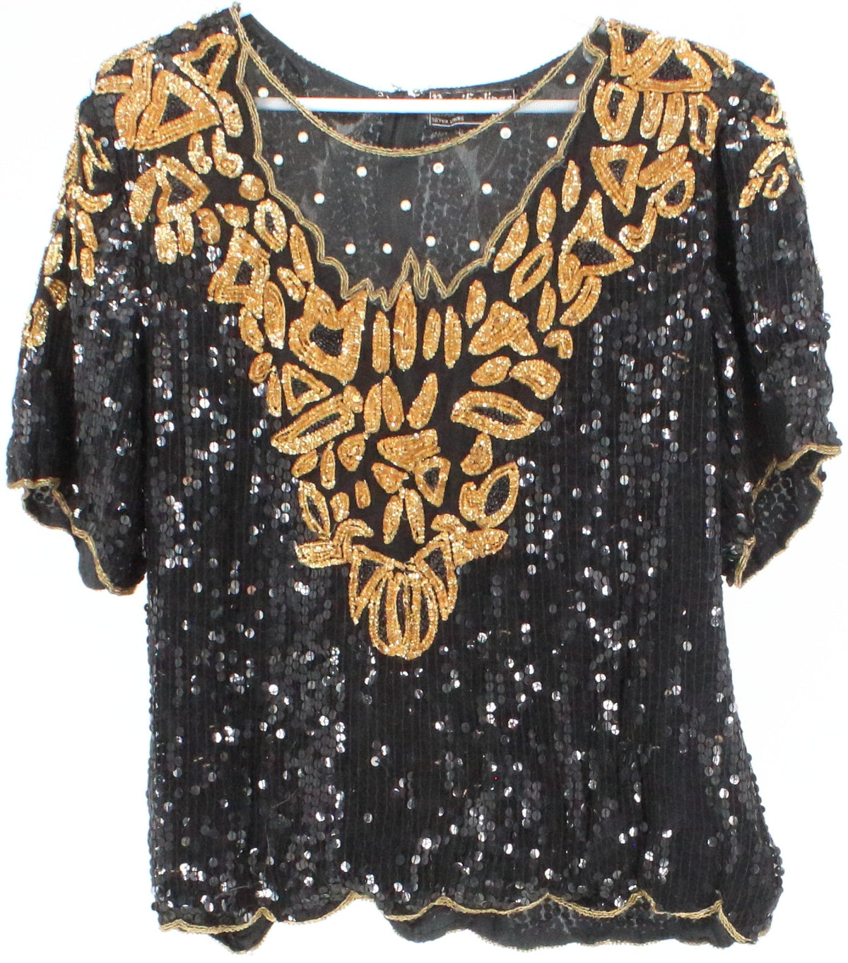 Royal Feelings Black and Gold Sequins Top