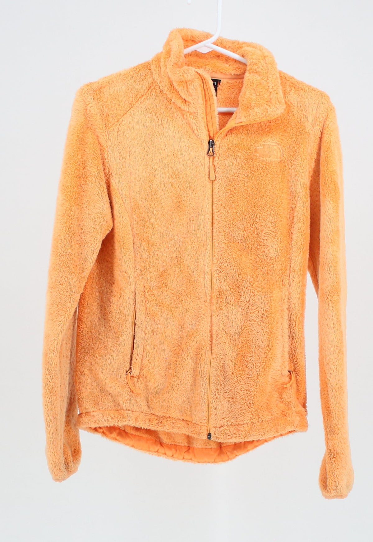 The North Face Neon Orange Sherpa Style Zip-Up Jacket