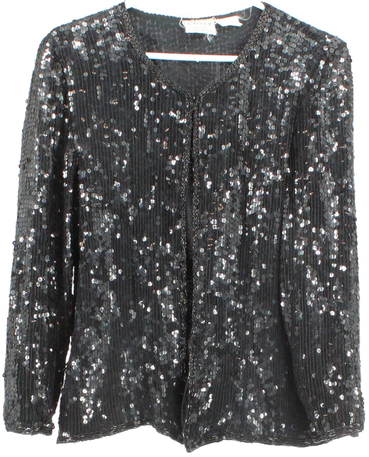 Stenay Black Sequins Long Sleeve Top