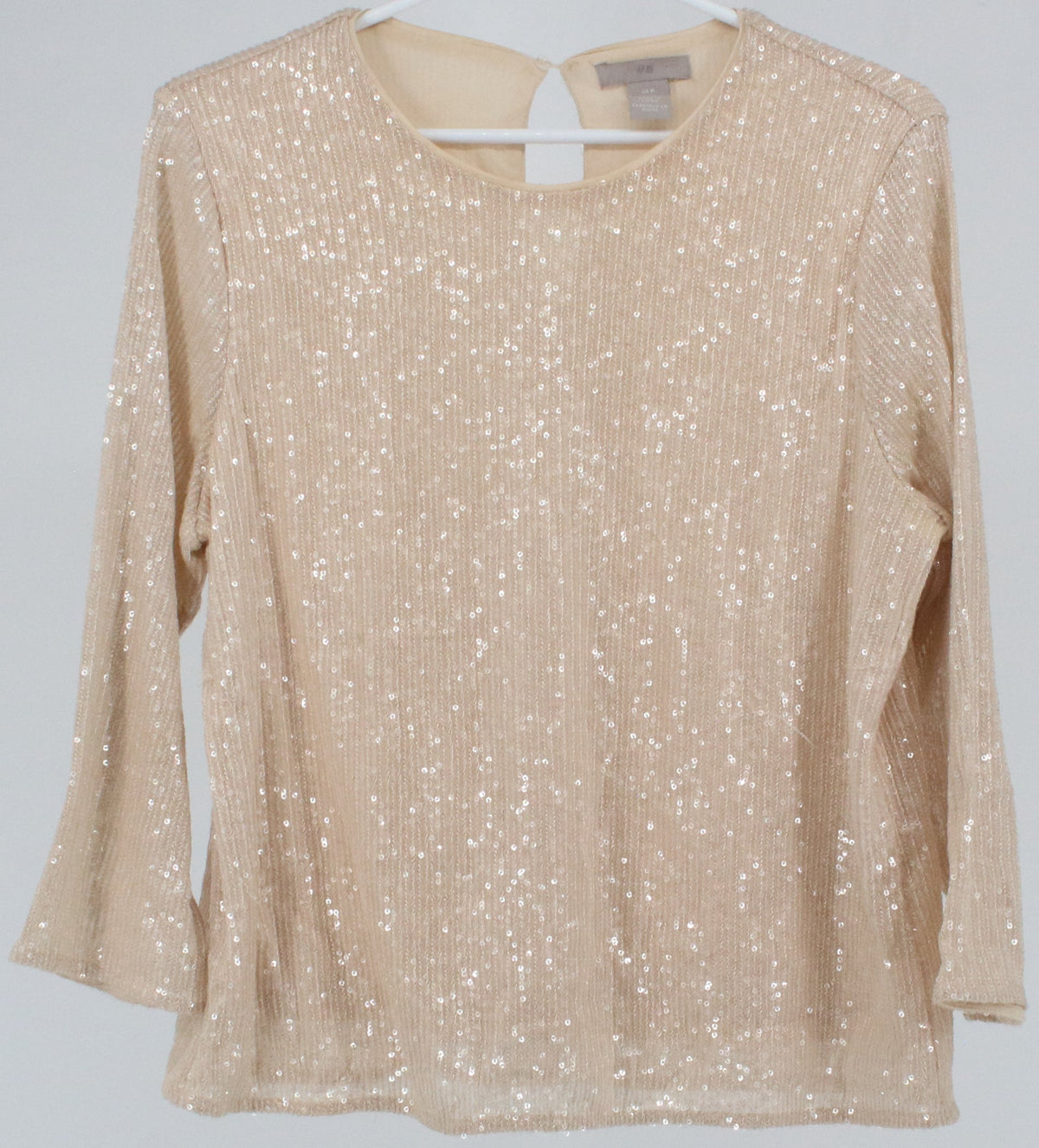 H&M Nude Sequins Long Sleeve Top