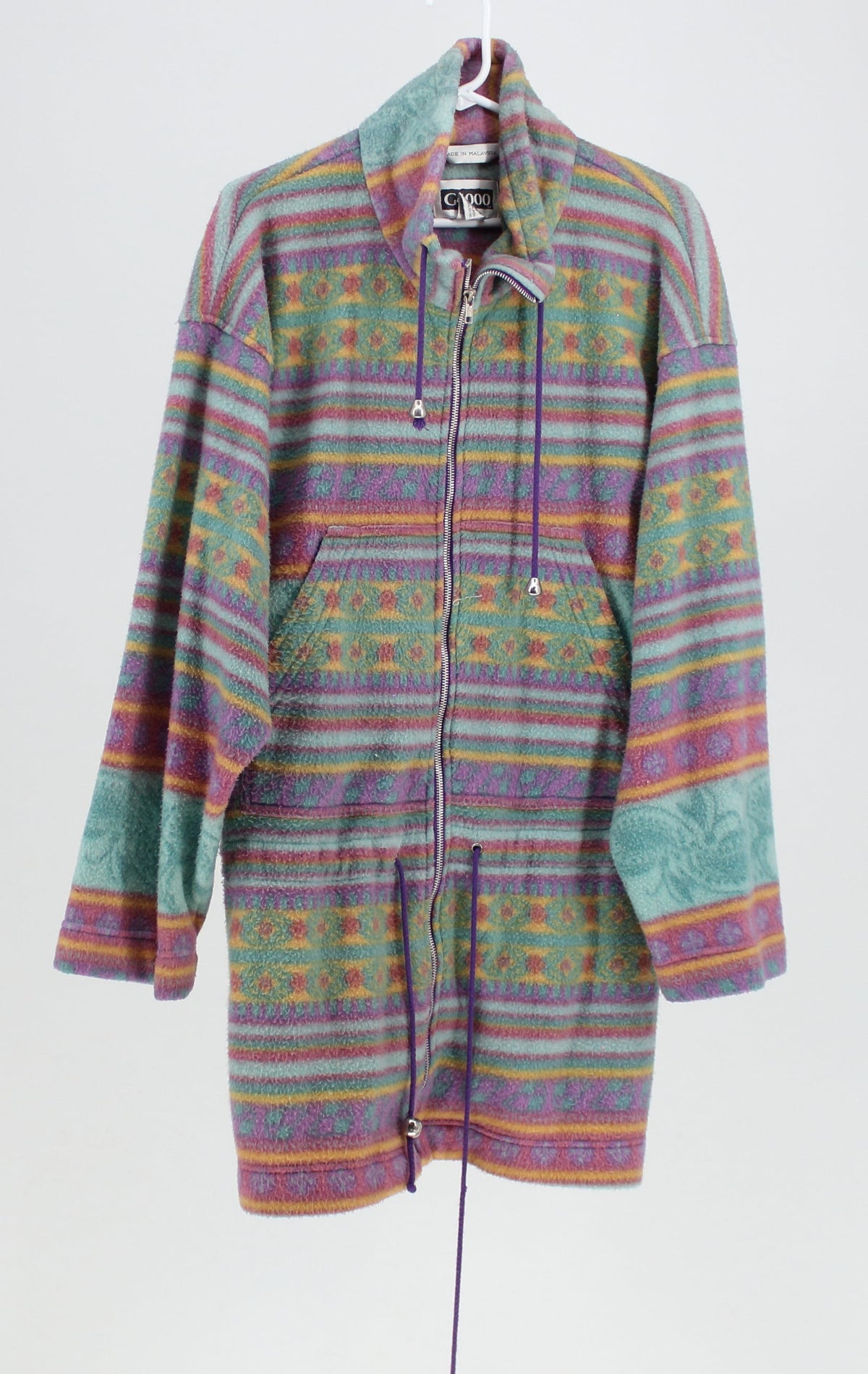 G4000 Multi Coloured and Patterned Fleece Zip-Up Sweater