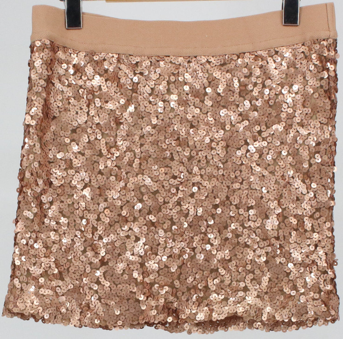 XXI Rose Gold Sequins Mini Skirt