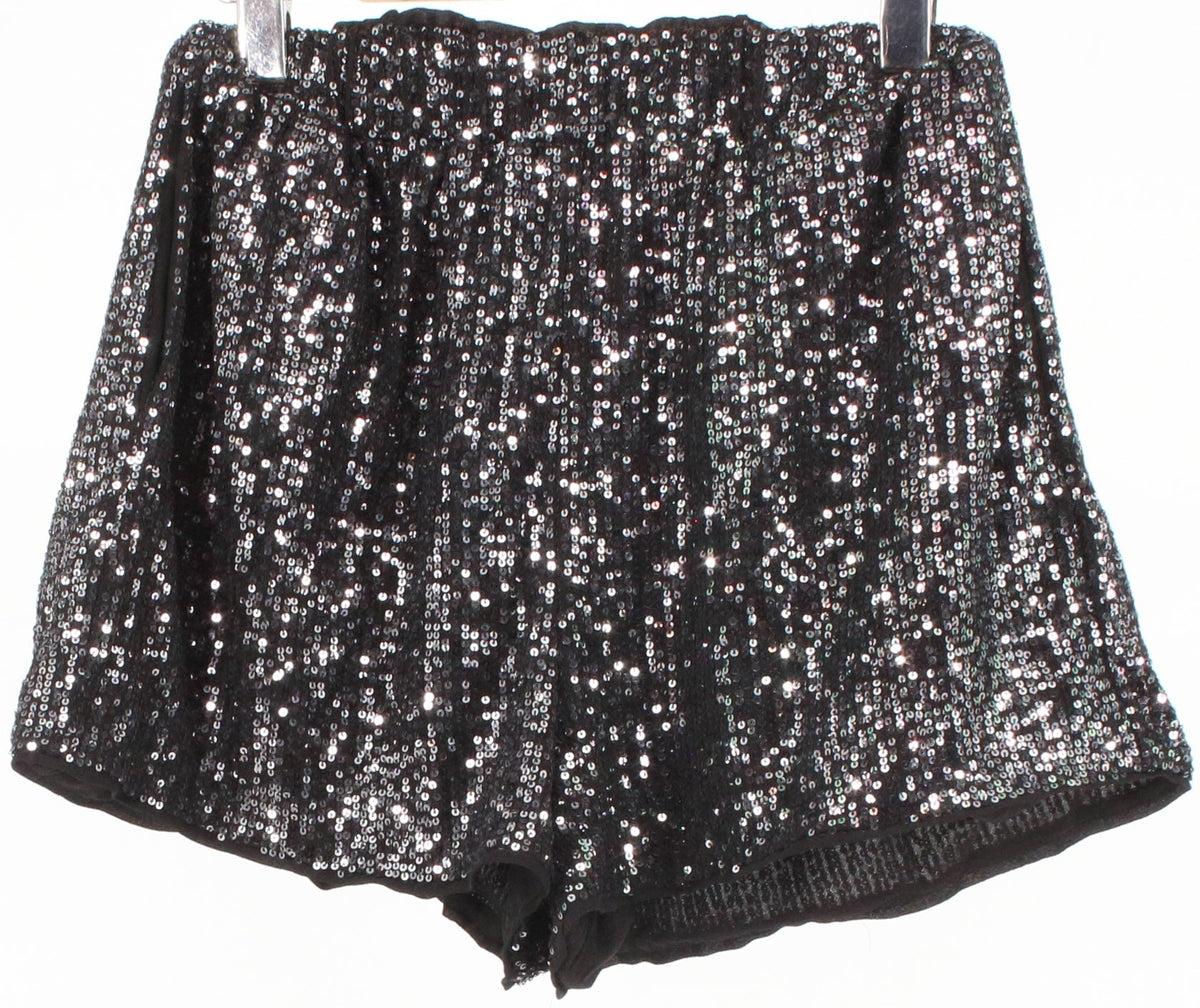 Showpo Black Sequins Shorts