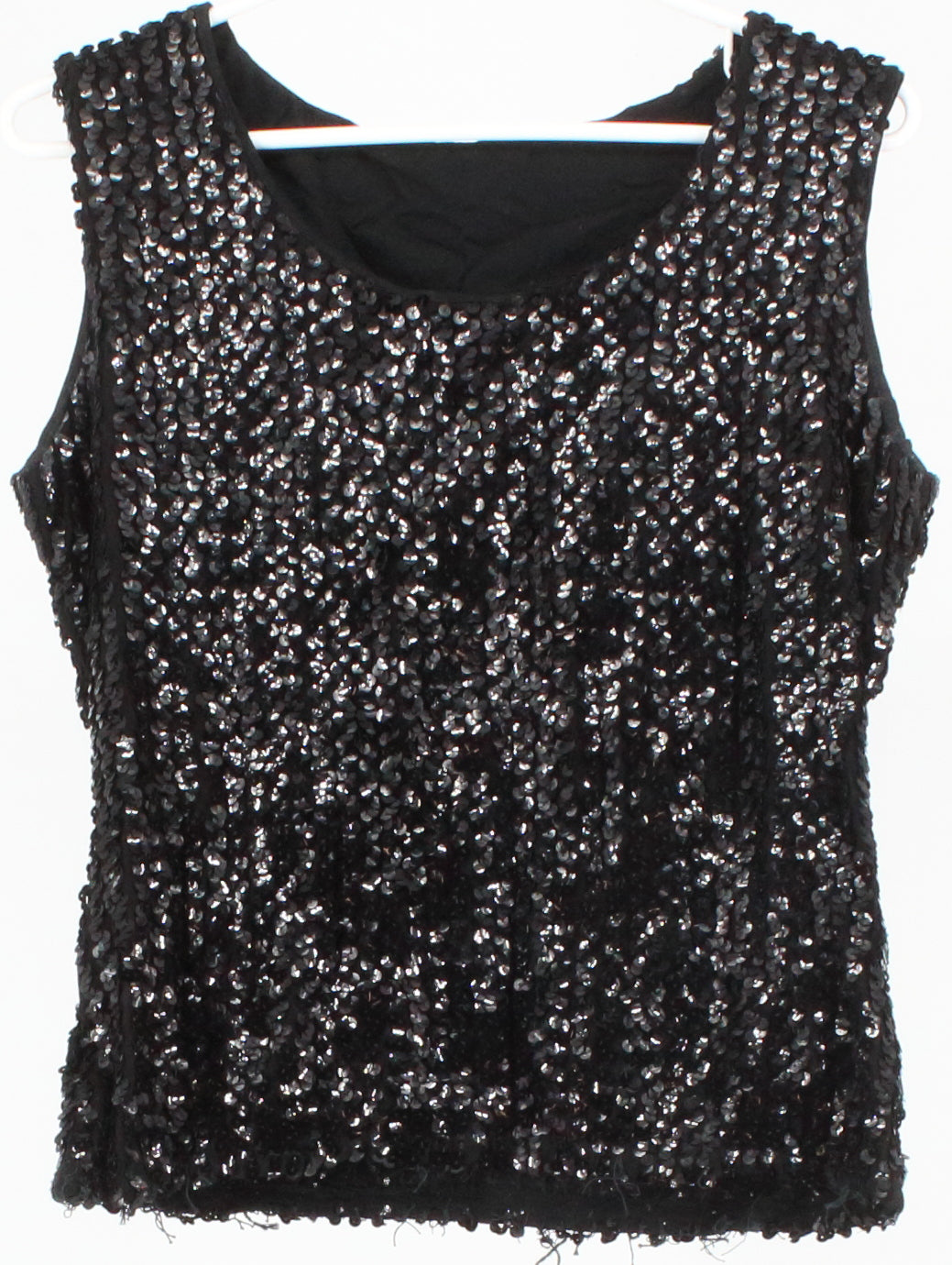 Black Sequins Sleeveless Top