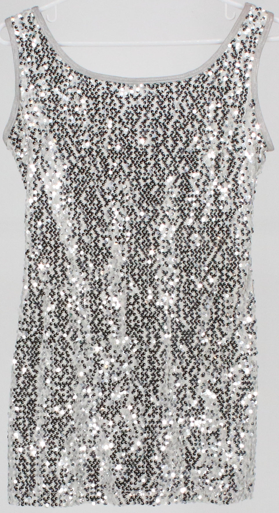 Gia-Mia Silver Sequins Sleeveless Long Top