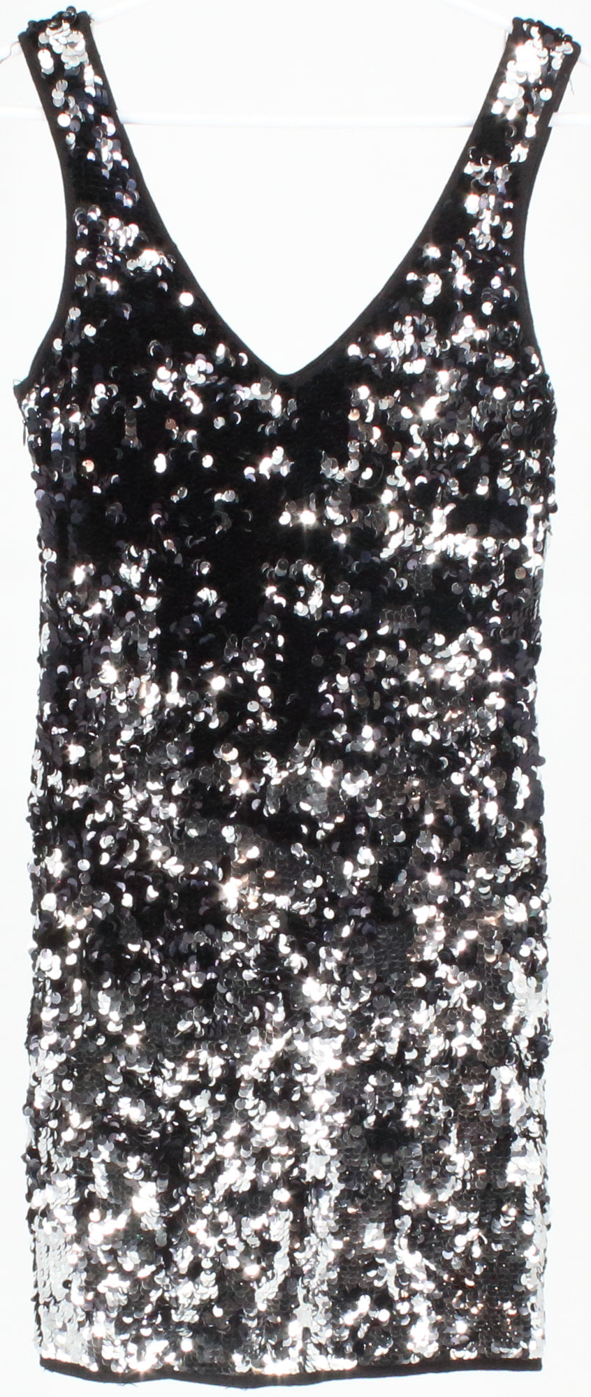 Love Couture Black and Silver Sleeveless Sequins Dress