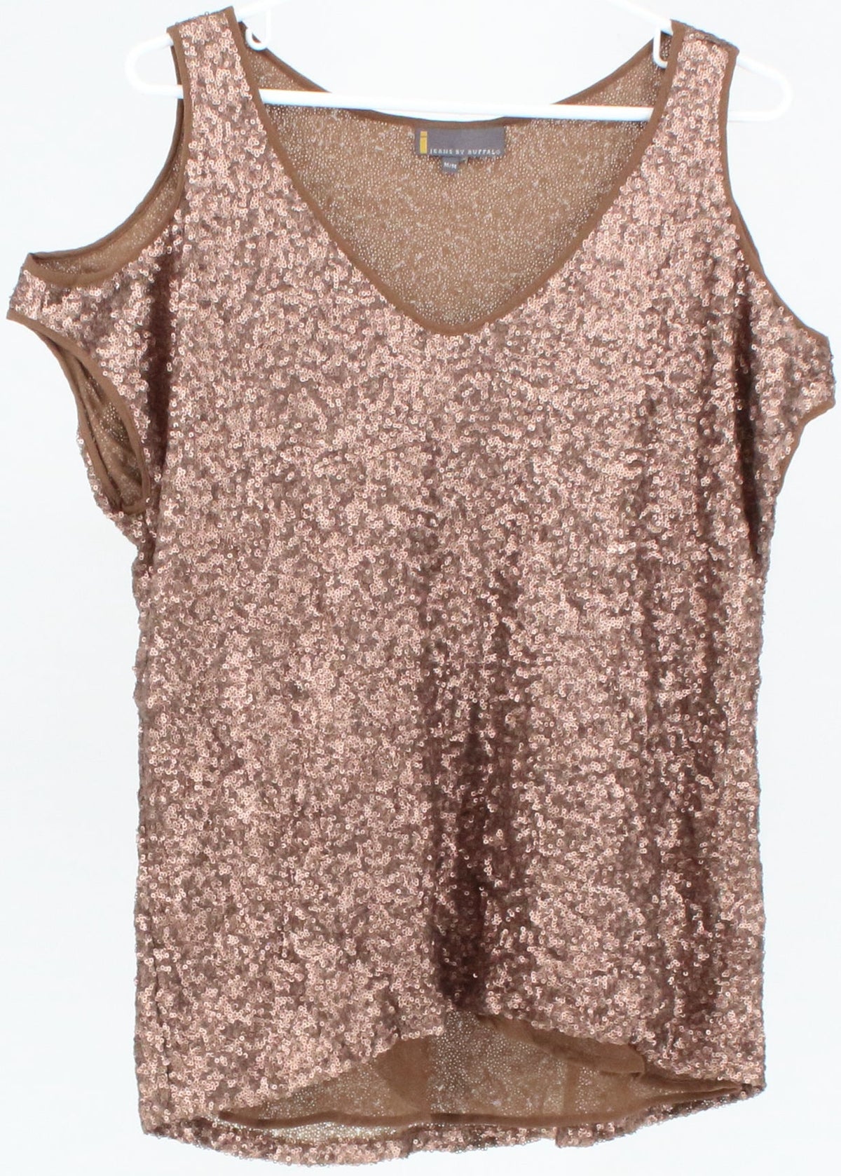 Jeans by Buffalo Matte Brown Sequins Off Shoulder Top
