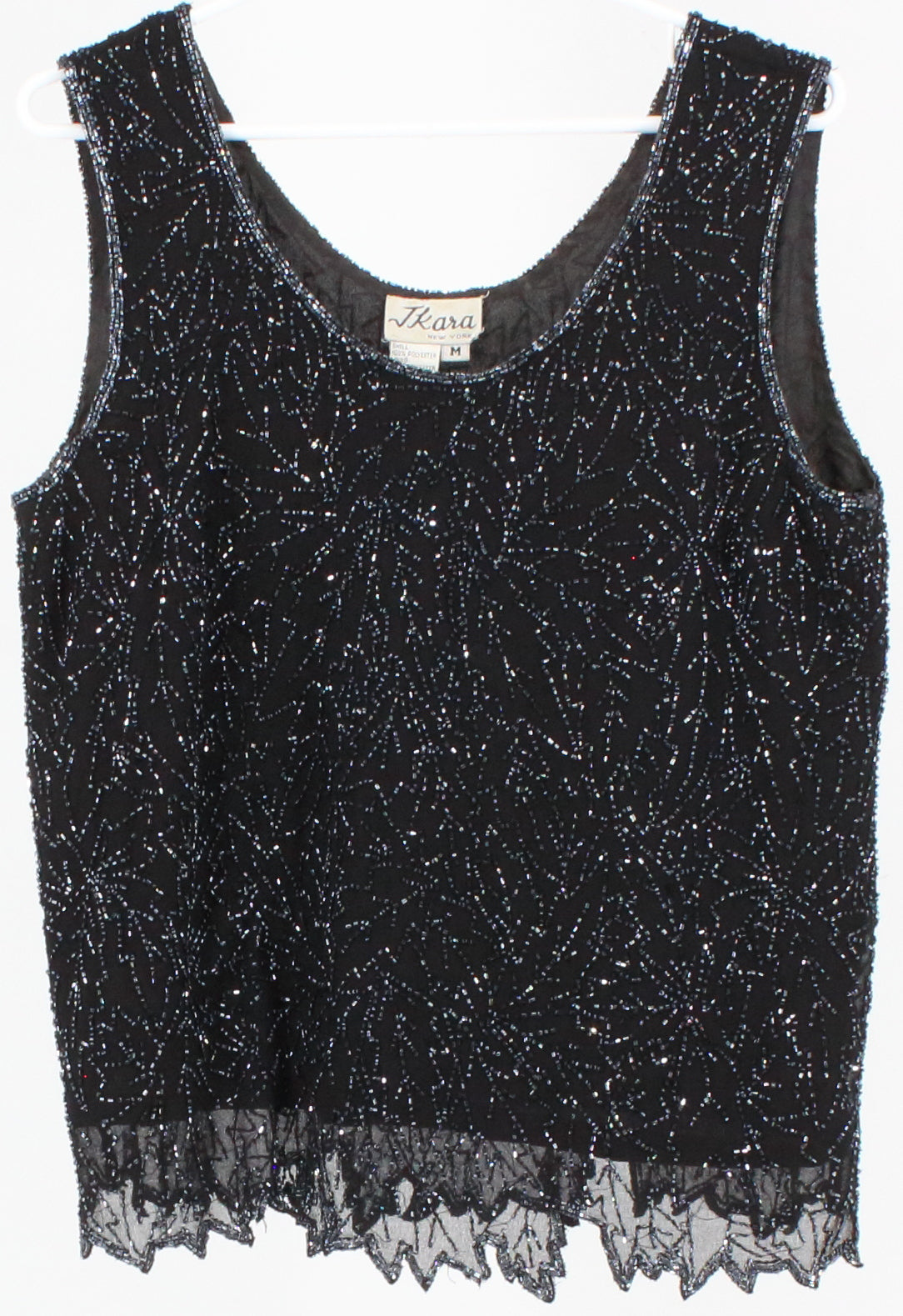 Ikara New York Black and Blue Embroidered Sleeveless Top