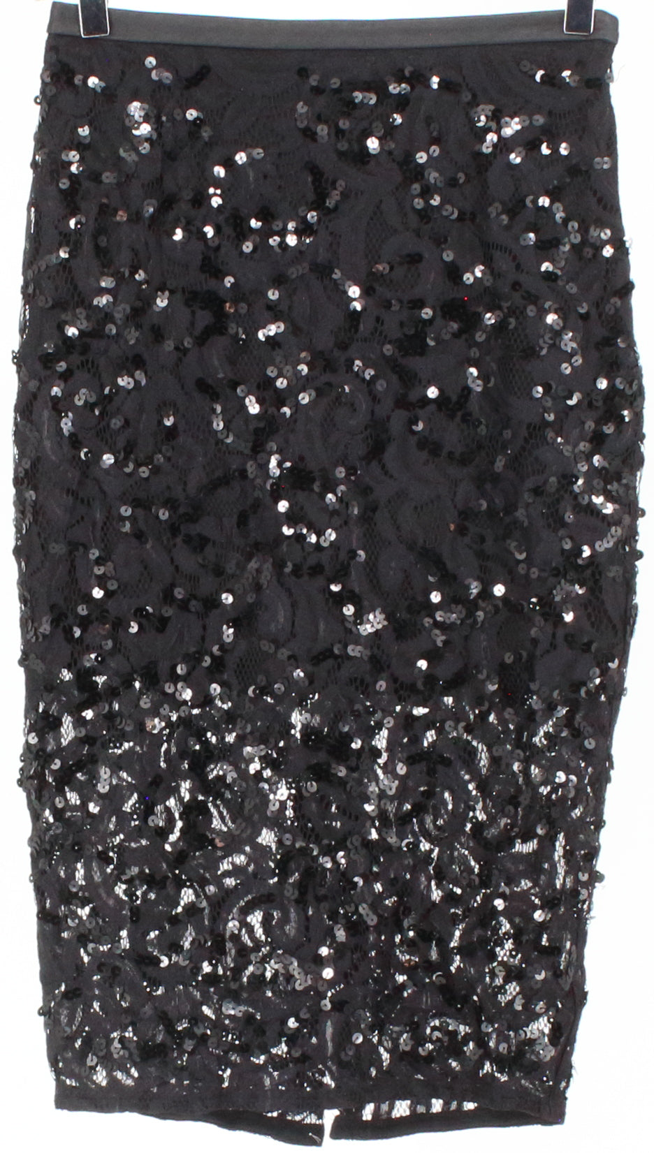 Express Black Sequins Pencil Skirt