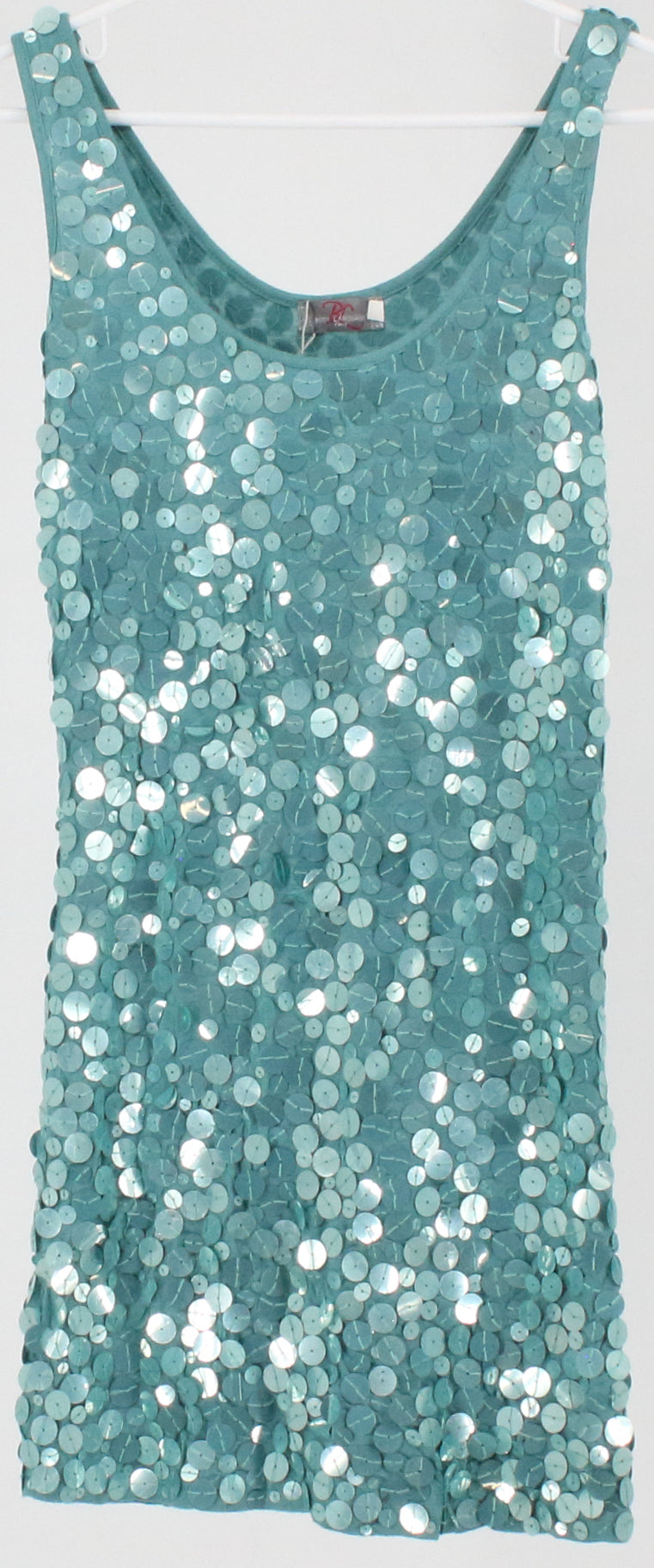 Body Language Turquoise Sleeveless Sequins Dress